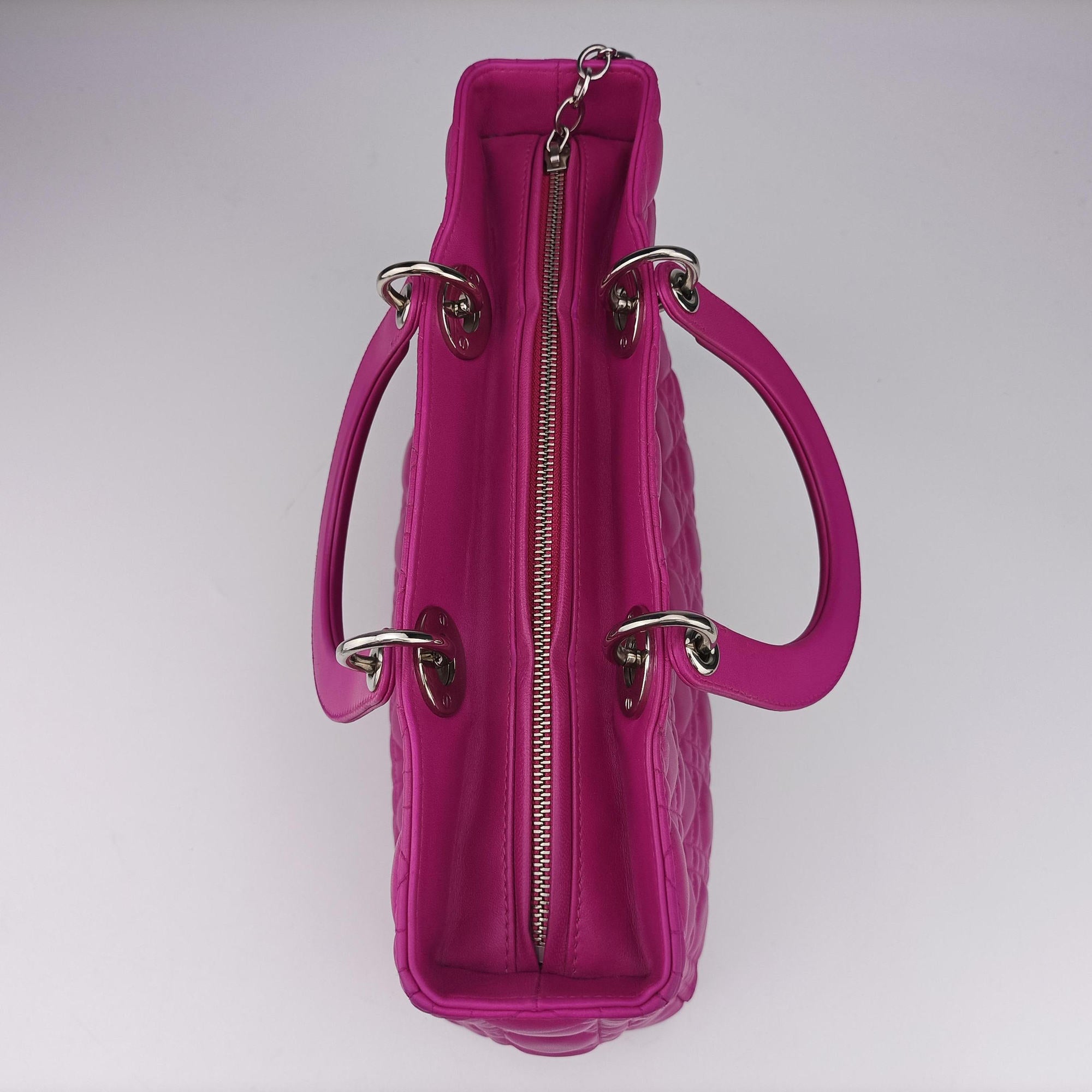 Lady Dior Rose lambskin 08-MA-0122レディディオール ローズ レッド ラムスキン 08-MA-0122