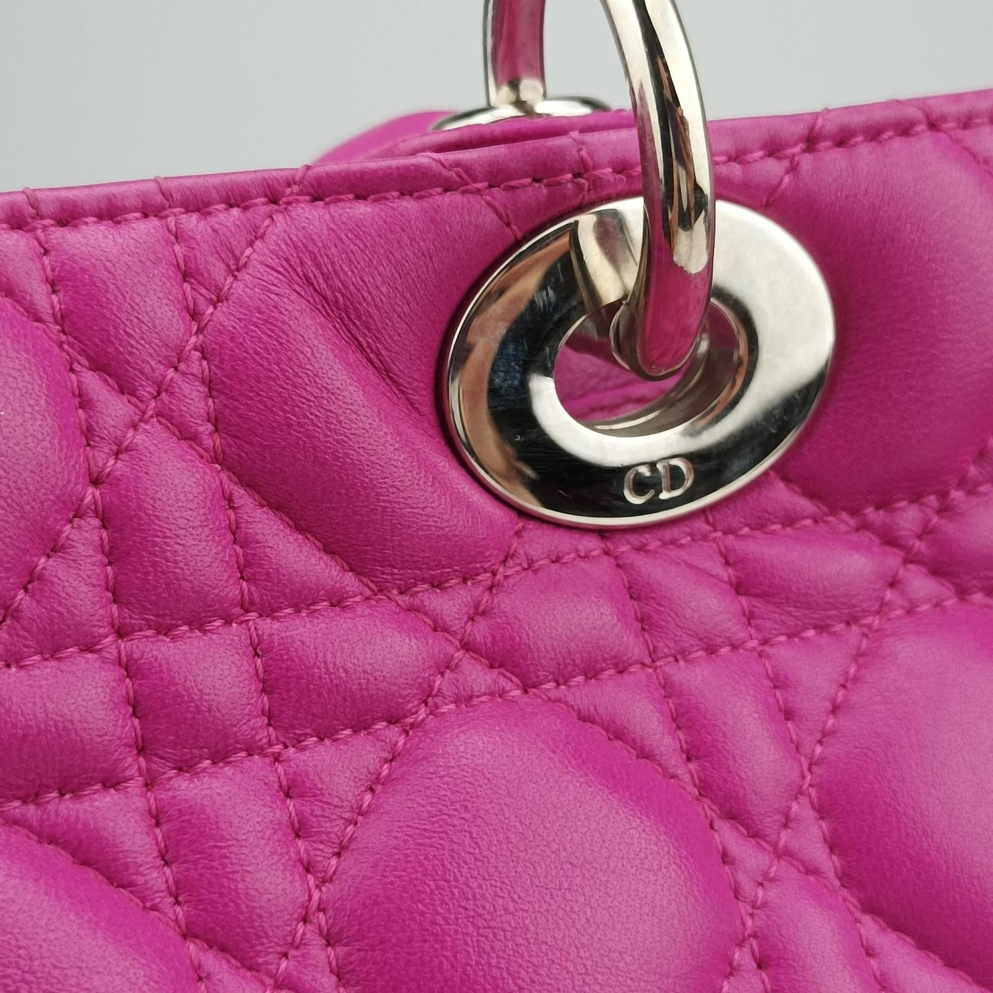 Lady Dior Rose lambskin 08-MA-0122レディディオール ローズ レッド ラムスキン 08-MA-0122