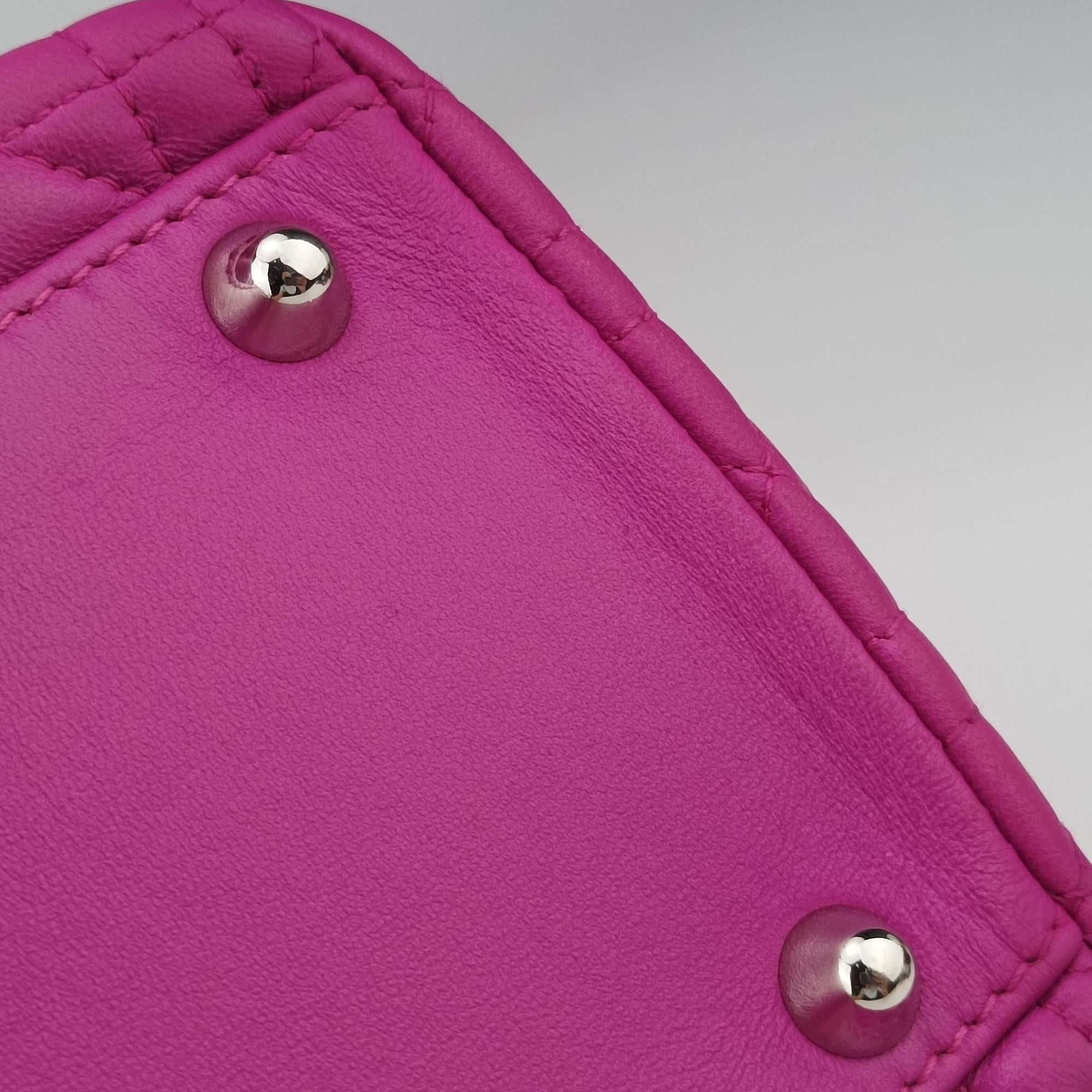 Lady Dior Rose lambskin 08-MA-0122レディディオール ローズ レッド ラムスキン 08-MA-0122