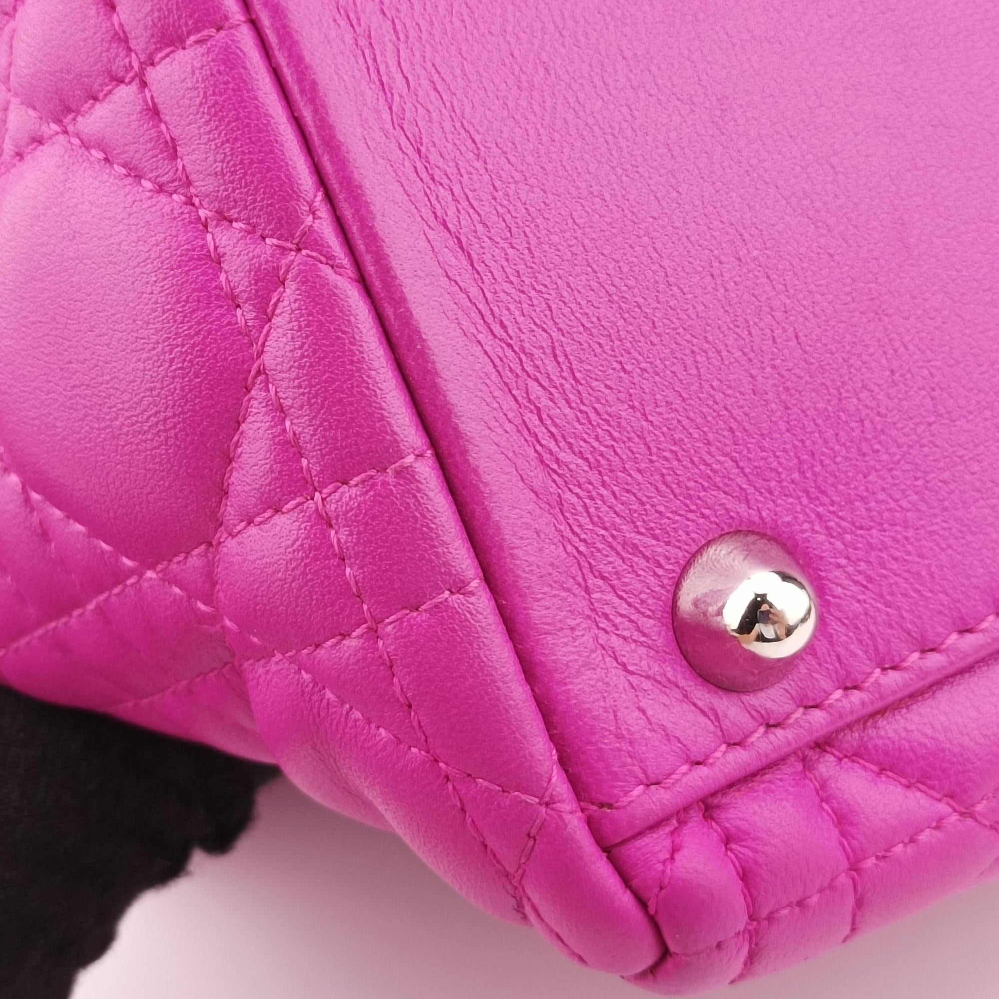 Lady Dior Rose lambskin 08-MA-0122レディディオール ローズ レッド ラムスキン 08-MA-0122