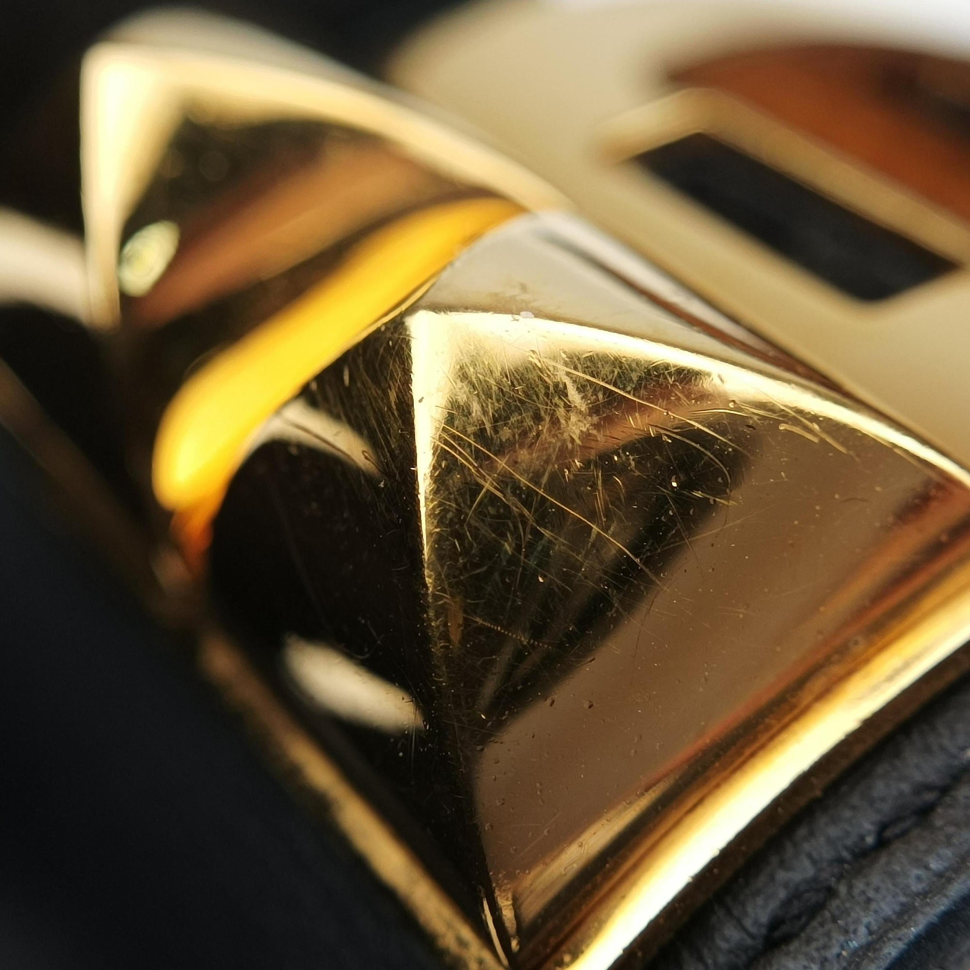 Collier de Chien Black×golden Leather × GP S ▢R SIコリエ ド シアン ブラック×ゴールド レザー×GP S ▢R SI