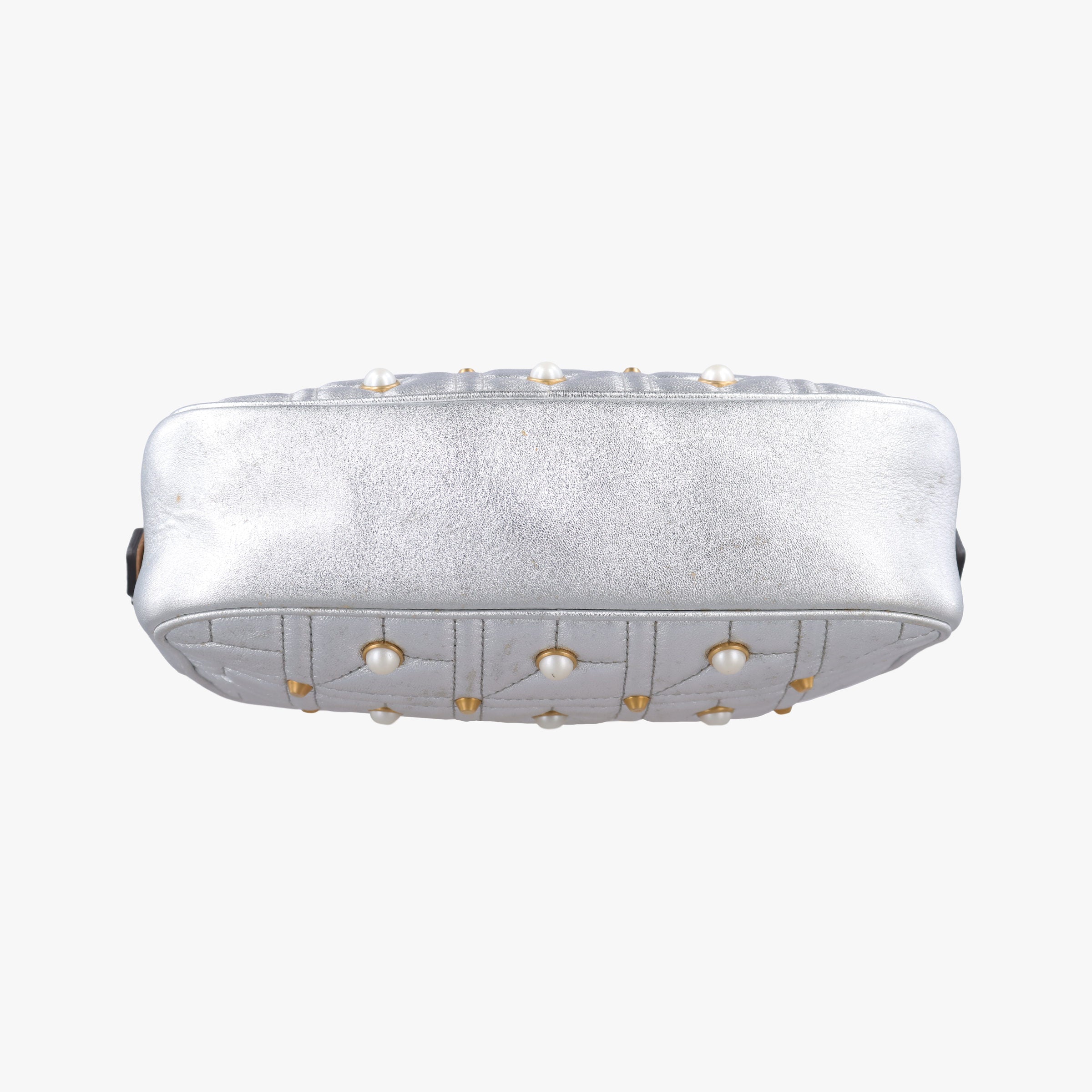 GG Marmont Silver Leather 447632 G021273675GGマーモント シルバー レザー 447632 G021273675