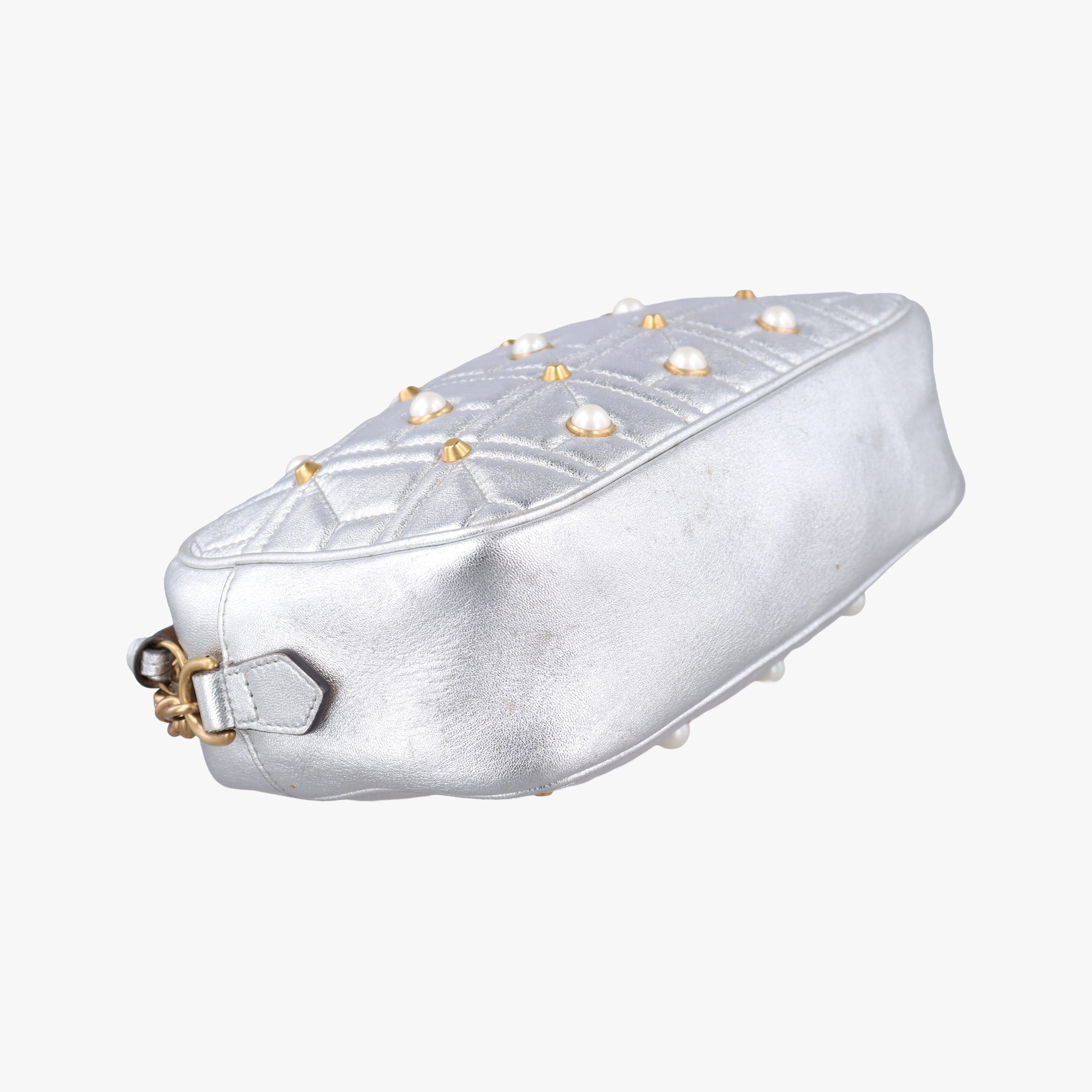 GG Marmont Silver Leather 447632 G021273675GGマーモント シルバー レザー 447632 G021273675