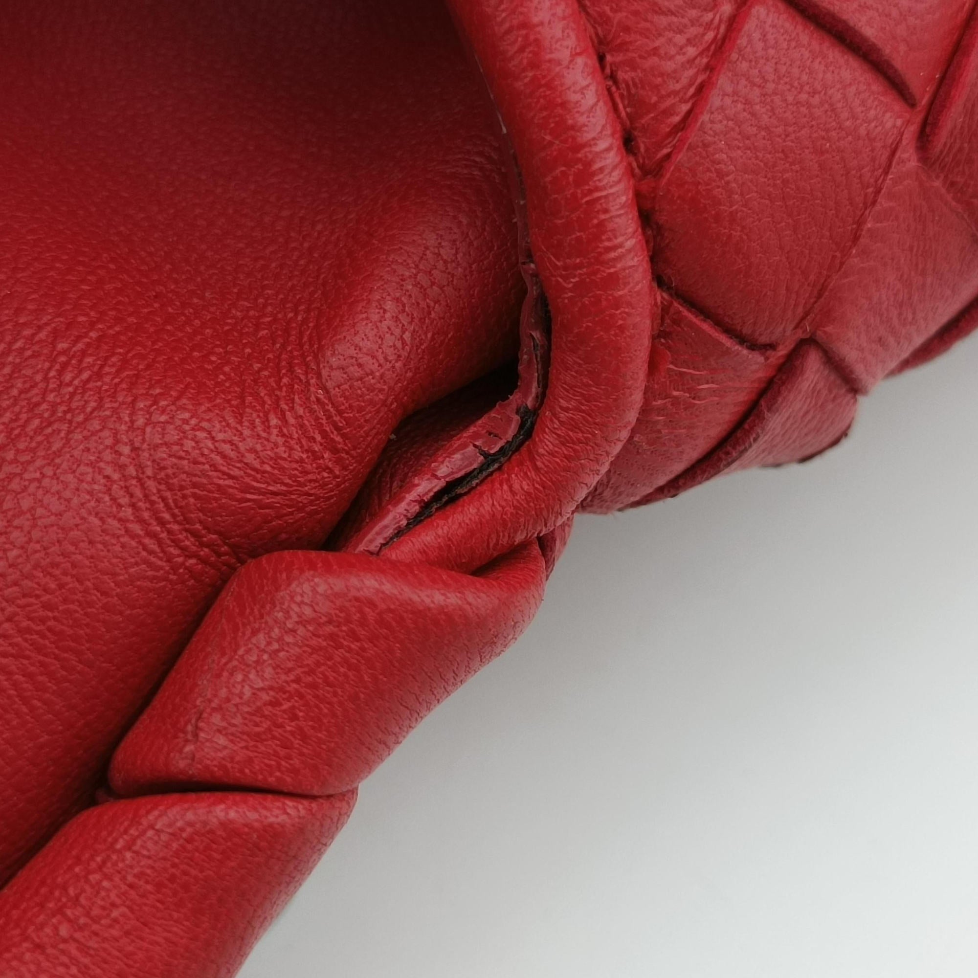 Intrecciato Olimpia Red lambskin B06397585Cイントレチャート オリンピア レッド ラムスキン B06397585C