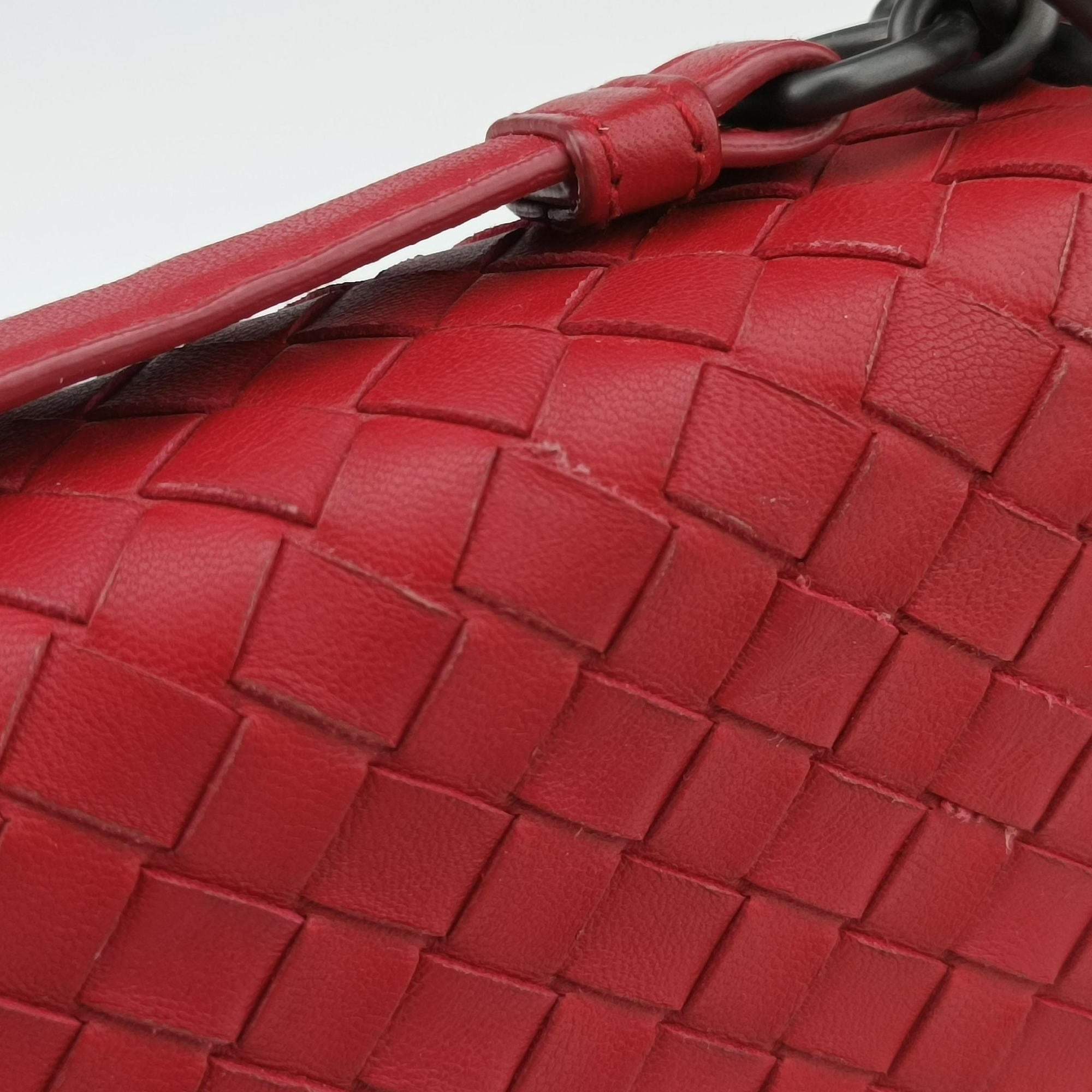 Intrecciato Olimpia Red lambskin B06397585Cイントレチャート オリンピア レッド ラムスキン B06397585C