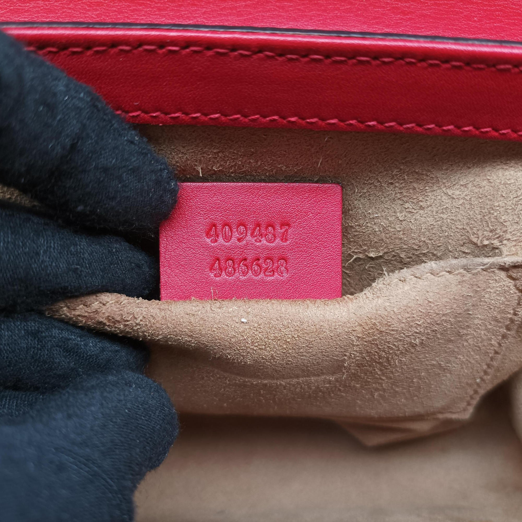 Padlock beige×red×pink PVC coated canvas×Leather 409487 E019422572パドロック ベージュ×レッド×ピンク PVCコーティングキャンバス×レザー 409487 E019422572