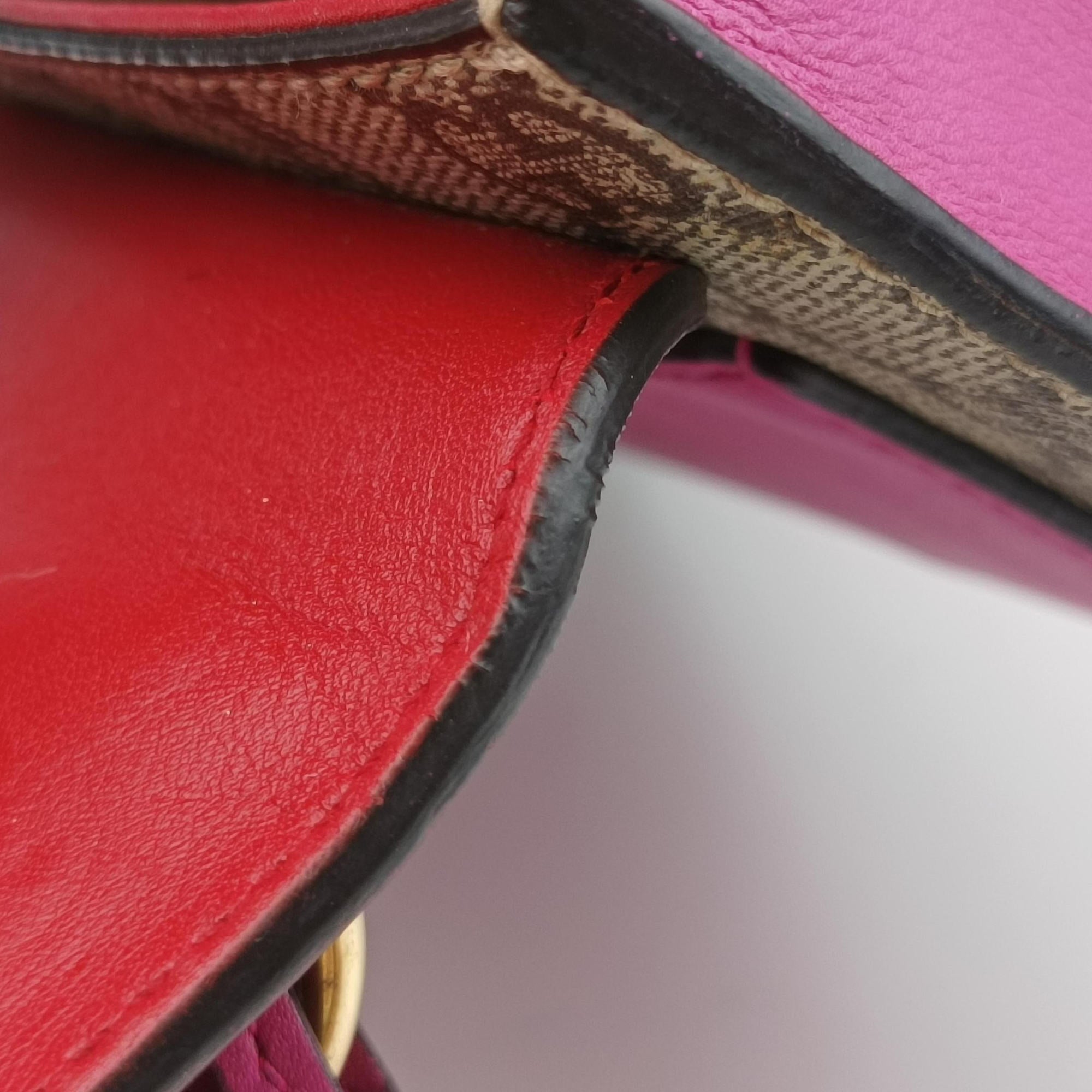 Padlock beige×red×pink PVC coated canvas×Leather 409487 E019422572パドロック ベージュ×レッド×ピンク PVCコーティングキャンバス×レザー 409487 E019422572