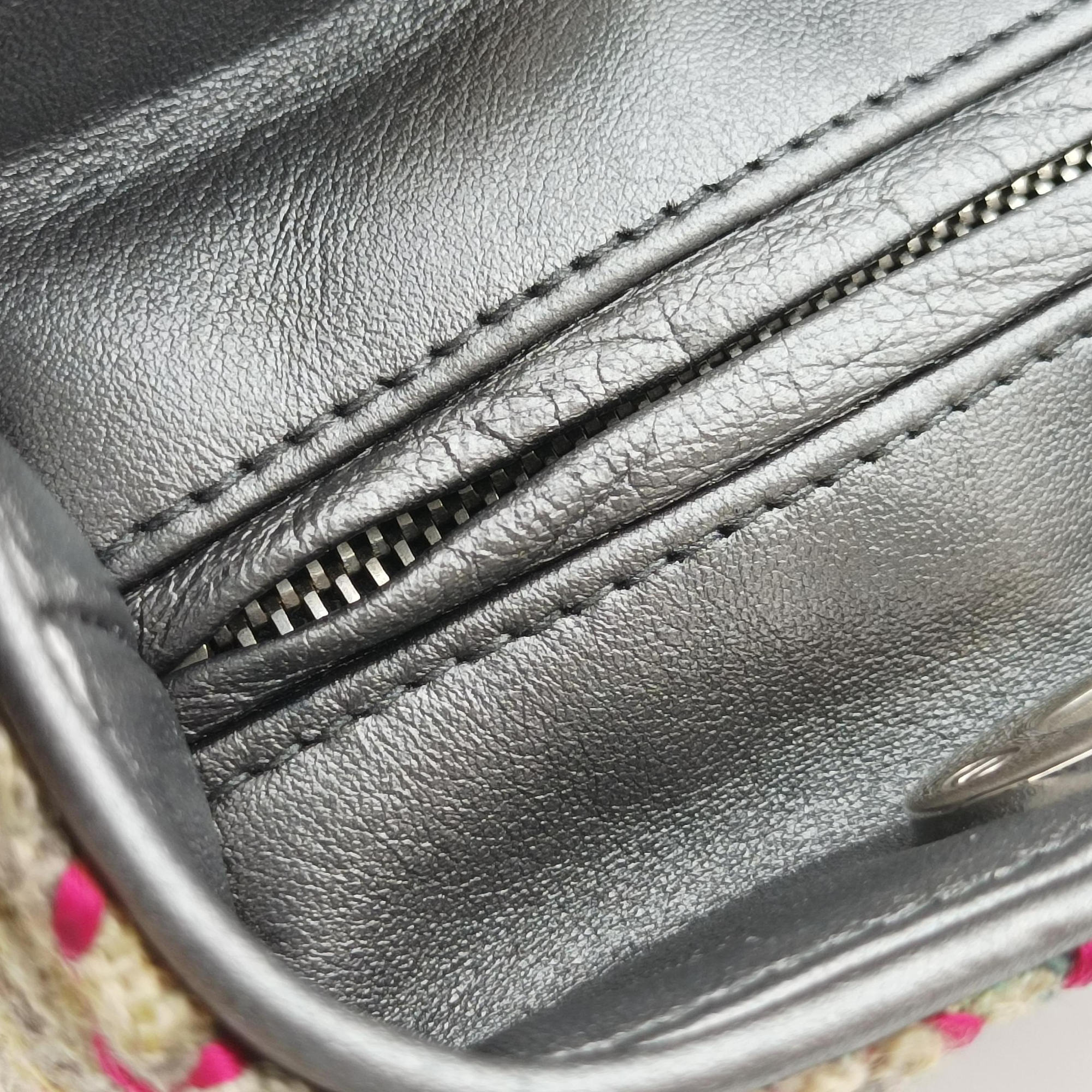 Lady Dior Multicolor Tweed Wool × Metallic Leather 02-MA-0171レディディオール マルチカラー ツイード × メタリックレザー 02-MA-0171