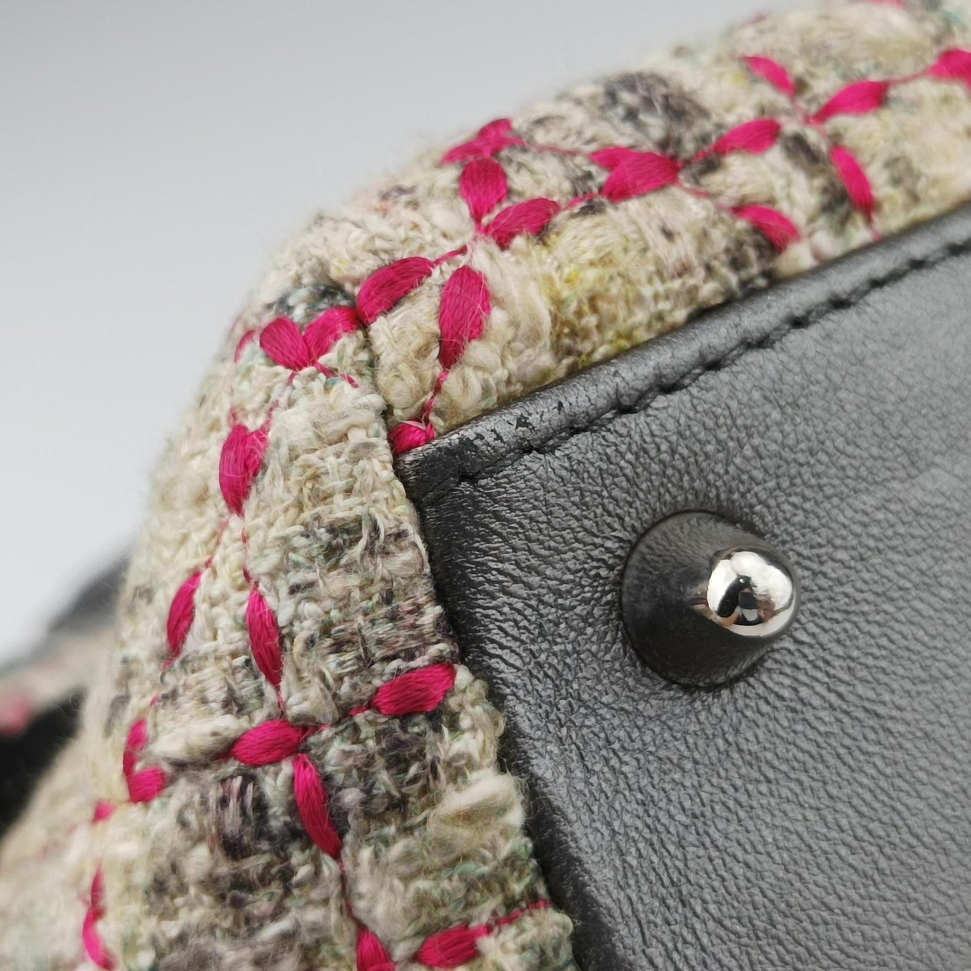 Lady Dior Multicolor Tweed Wool × Metallic Leather 02-MA-0171レディディオール マルチカラー ツイード × メタリックレザー 02-MA-0171