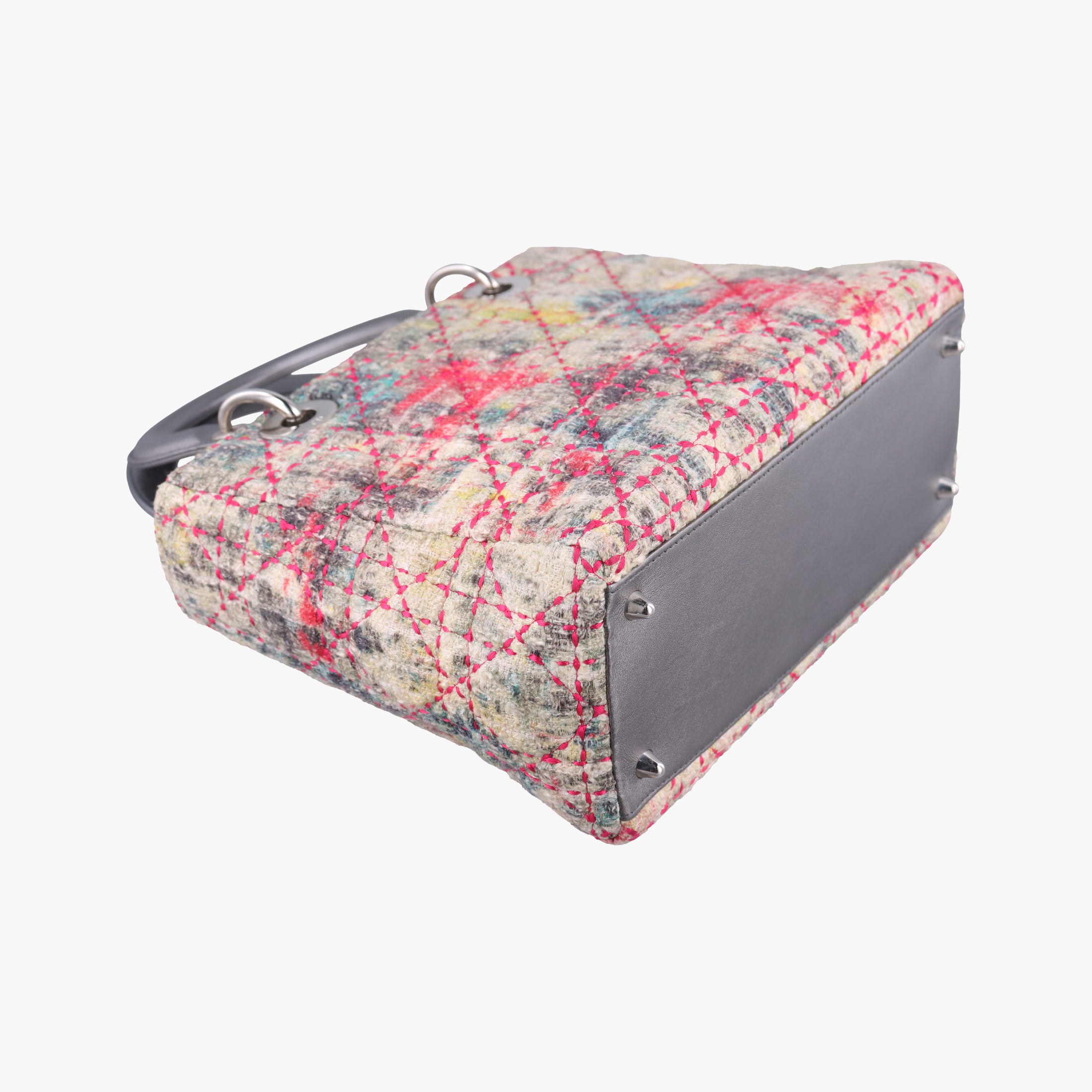 Lady Dior Multicolor Tweed Wool × Metallic Leather 02-MA-0171レディディオール マルチカラー ツイード × メタリックレザー 02-MA-0171