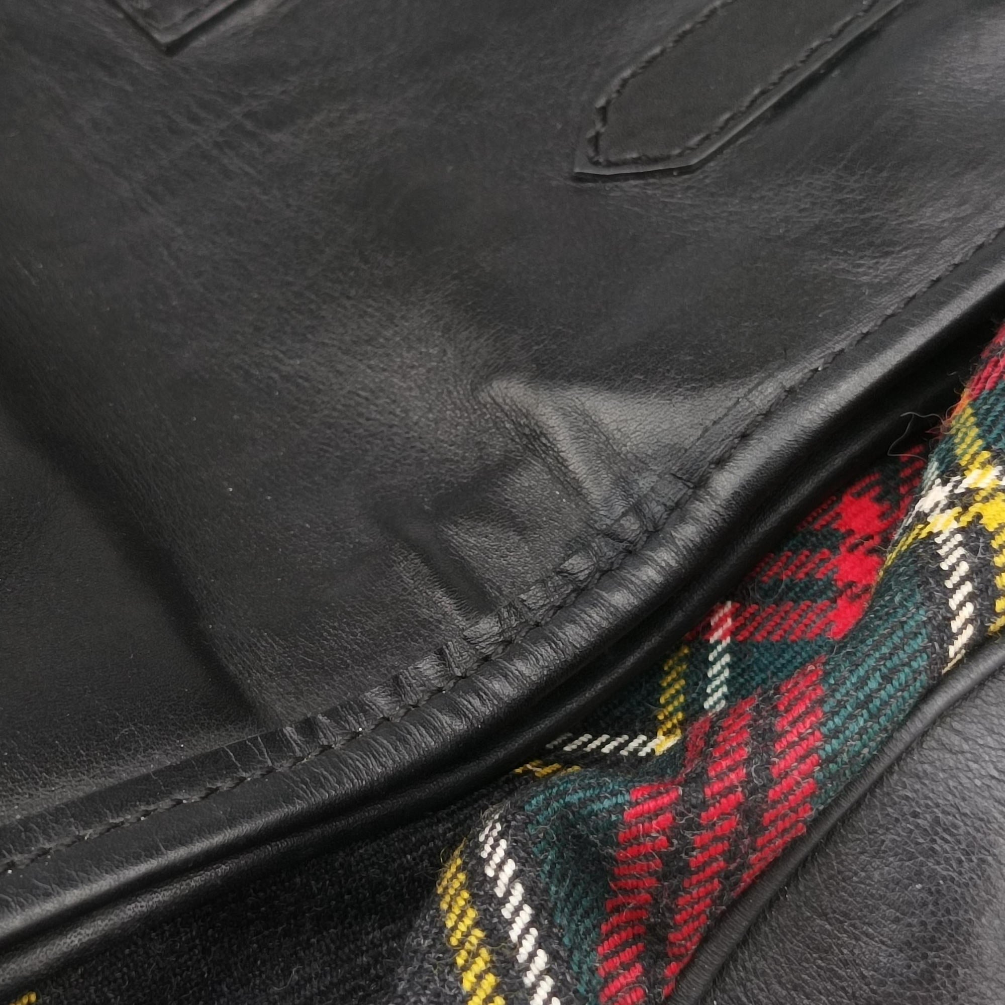 Syd SpikedRed Tartan × BlackCanvas/Velvet × Calfskinシド スタッズレッドチェック × ブラックキャンバス/ベルベット × レザー