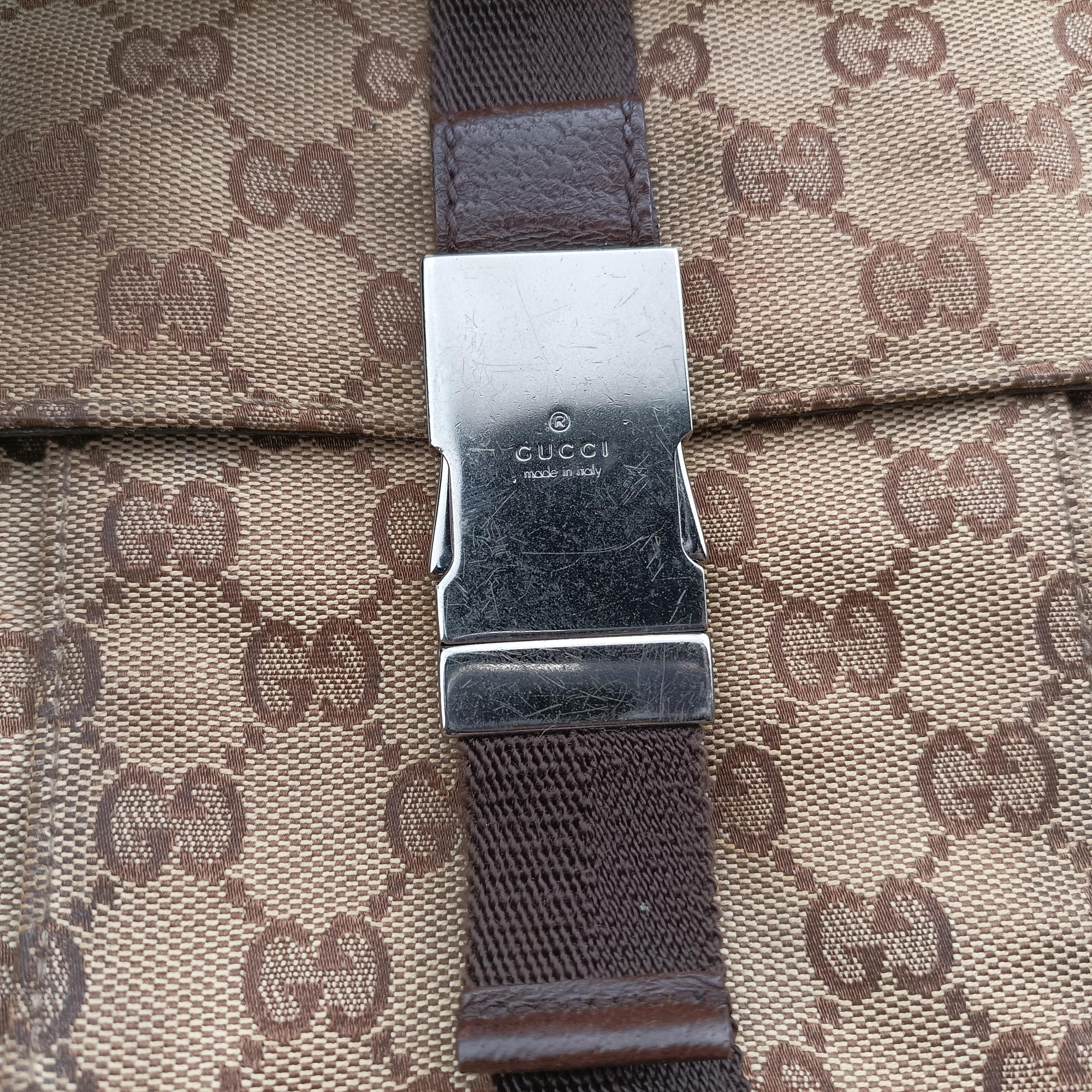 GG canvas Messenger Beige × Dark Brown canvas 131211 GG キャンバス メッセンジャー ベージュ×ダークブラウン キャンバス 131211