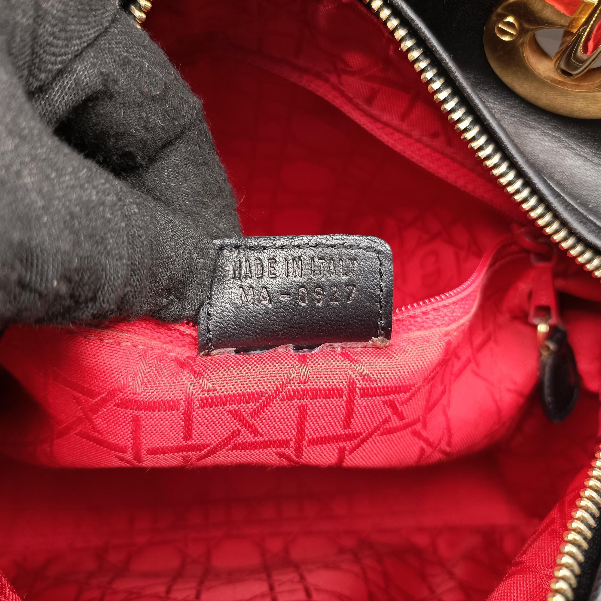 Lady Dior Black lambskin MA-0927レディディオール ブラック ラムスキン MA-0927