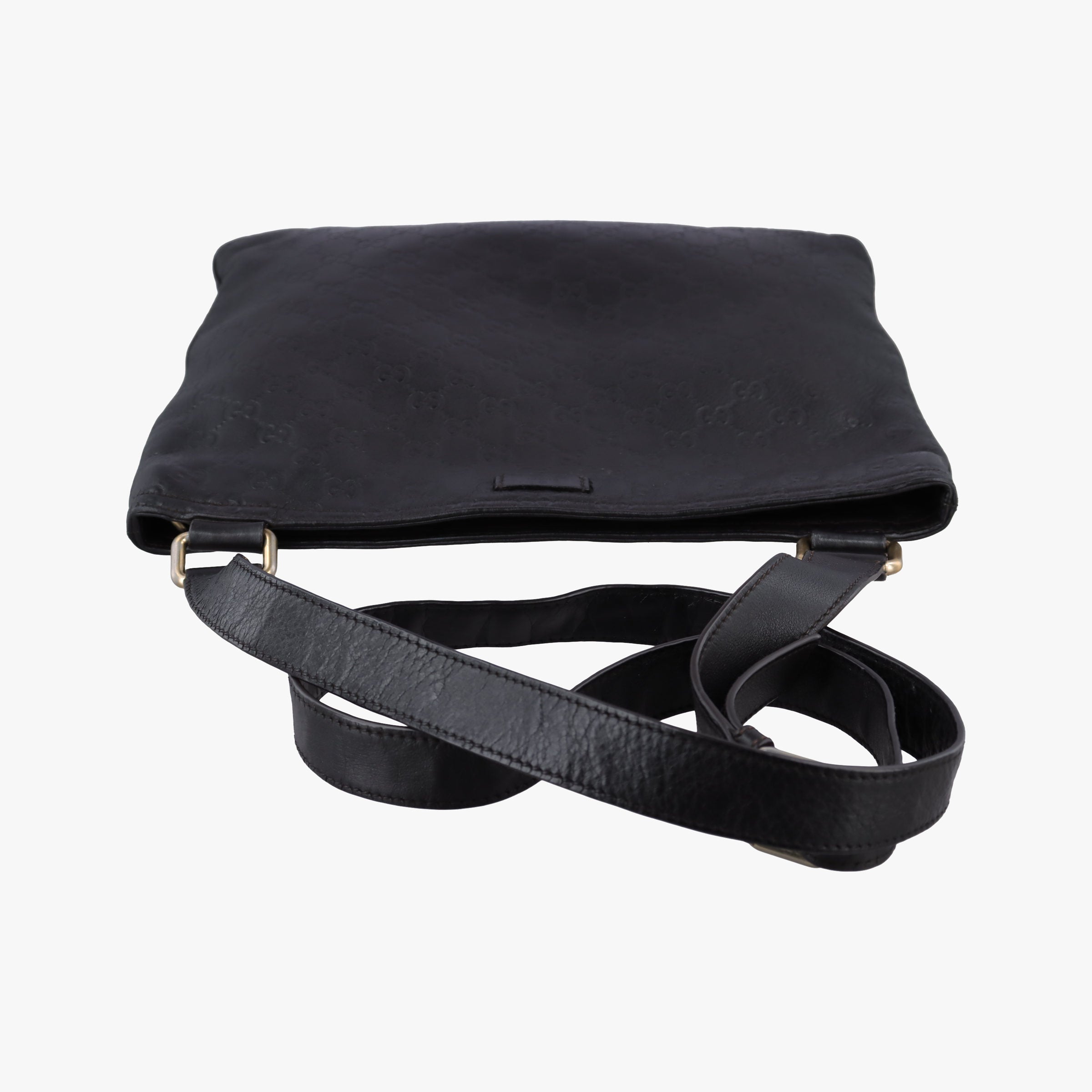 GG Imprime messenger Black Leather 201446 A013589518インプリメ メッセンジャー ブラック レザー 201446 A013589518