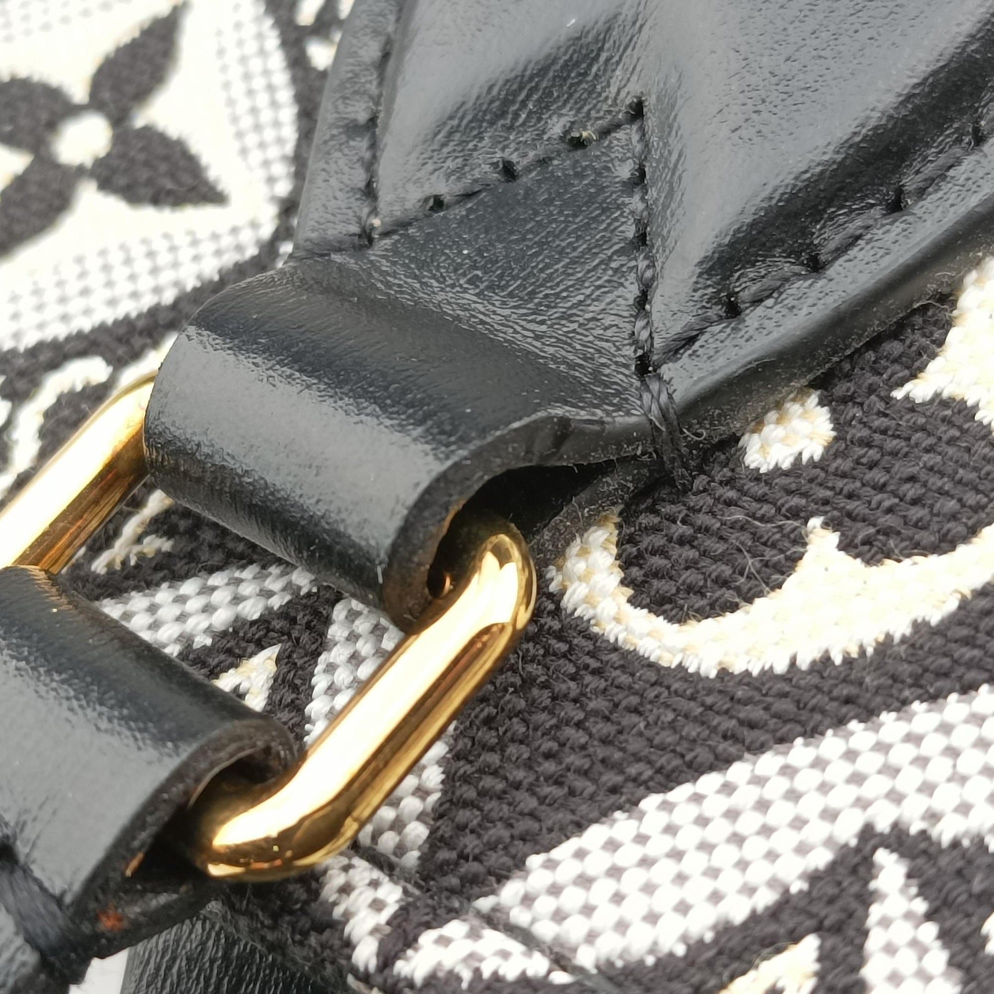 SINCE1854 On the Go GM Black×White jacquard canvas x leather M57207 FL4240 IC ChipSINCE1854 オンザゴーGM ブラック×ホワイト ジャガードキャンバス×レザー M57207 FL4240 ICチップ