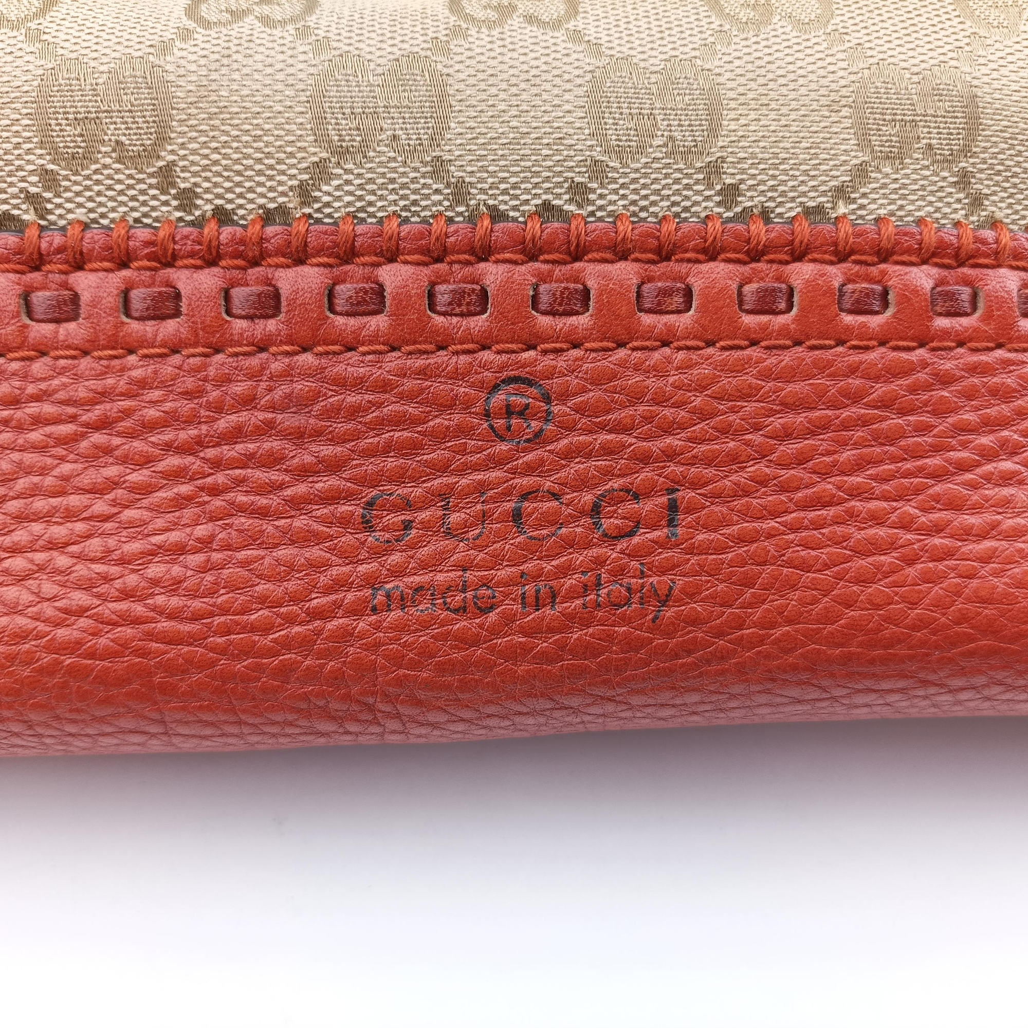 Bamboo Brown GGCanvas×Leather 339002 D015352521バンブー ブラウン GGキャンバス×レザー 339002 D015352521
