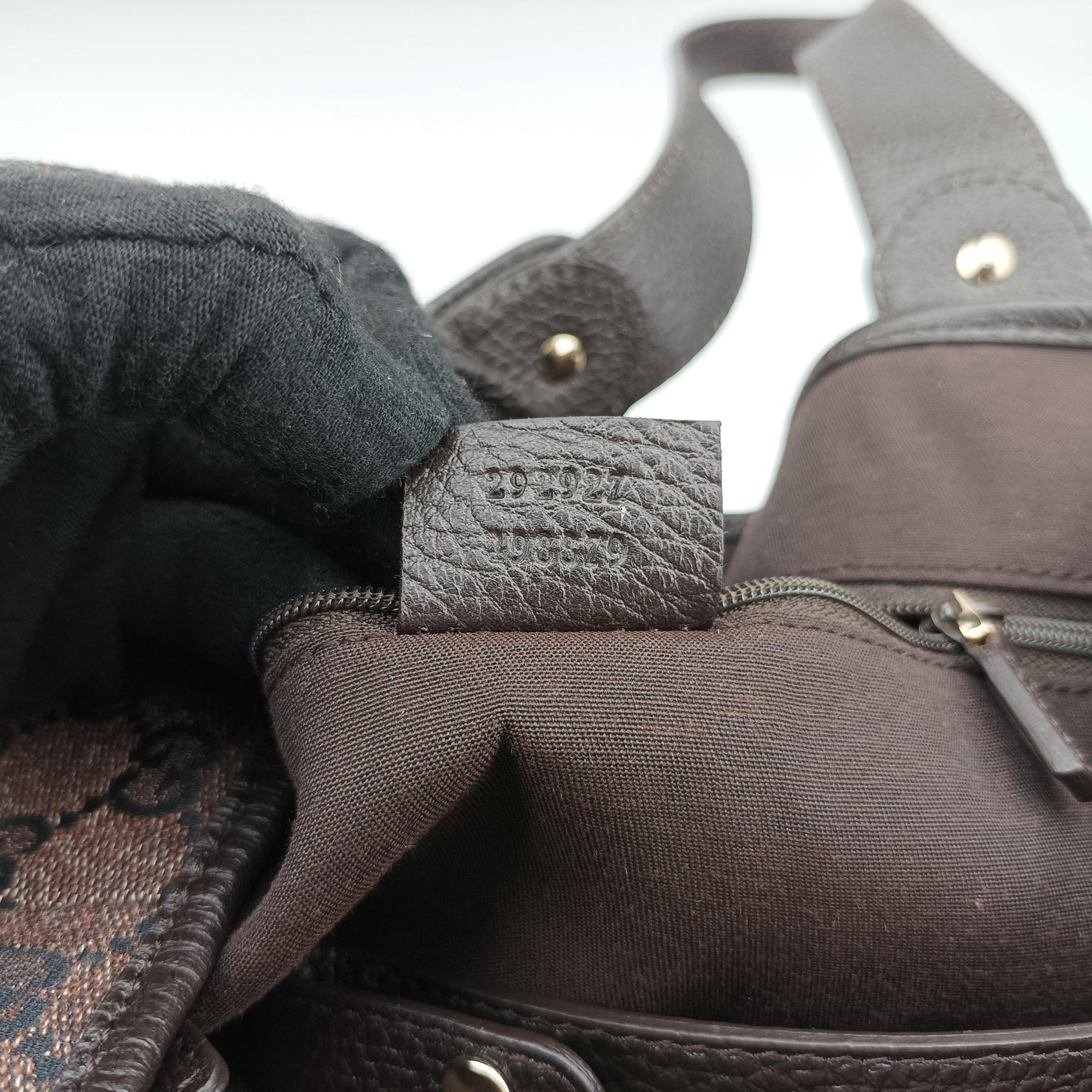 Pelham Hobo Brown canvas×leather 292927 D011478835ペルハム ホーボー ブラウン キャンバス×レザー 292927 D011478835