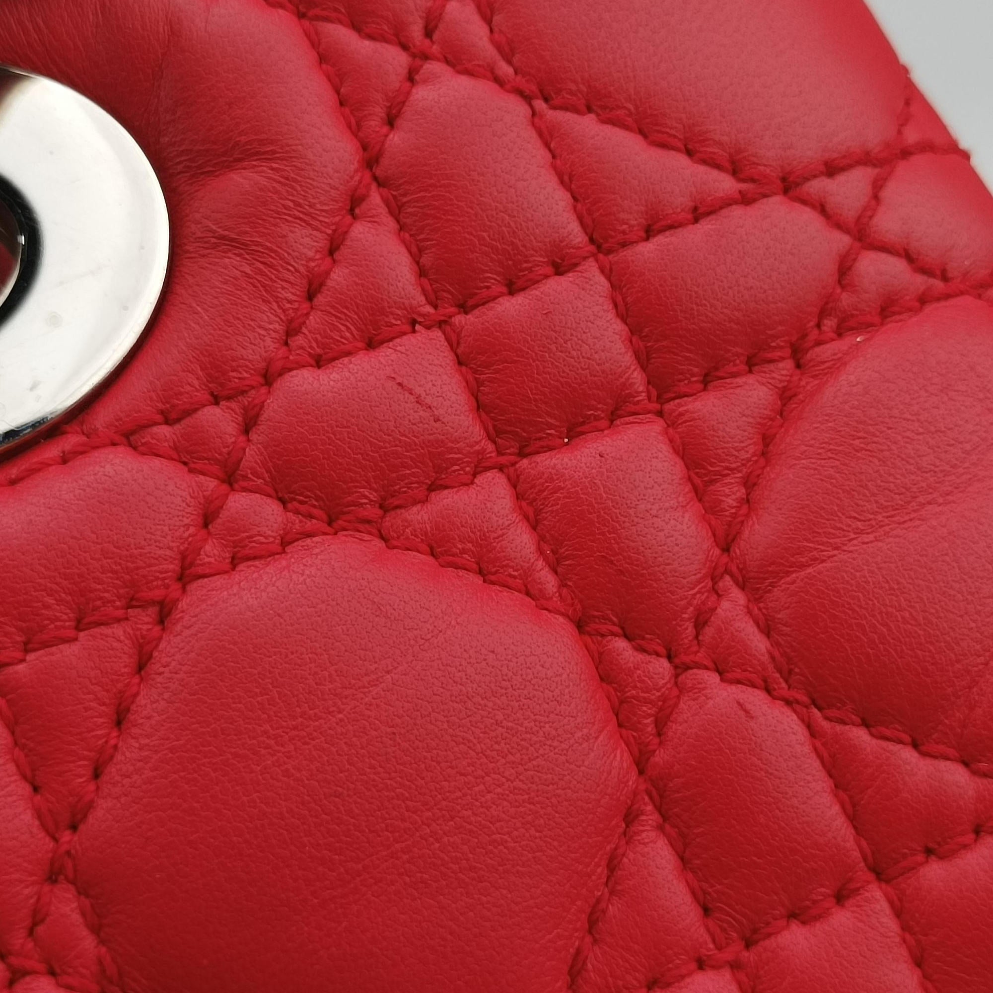 Cannage Dior Soft Shopping Red lambskin 01-RU-1101カナージュ ディオール ソフト ショッピング レッド ラムスキン 01-RU-1101