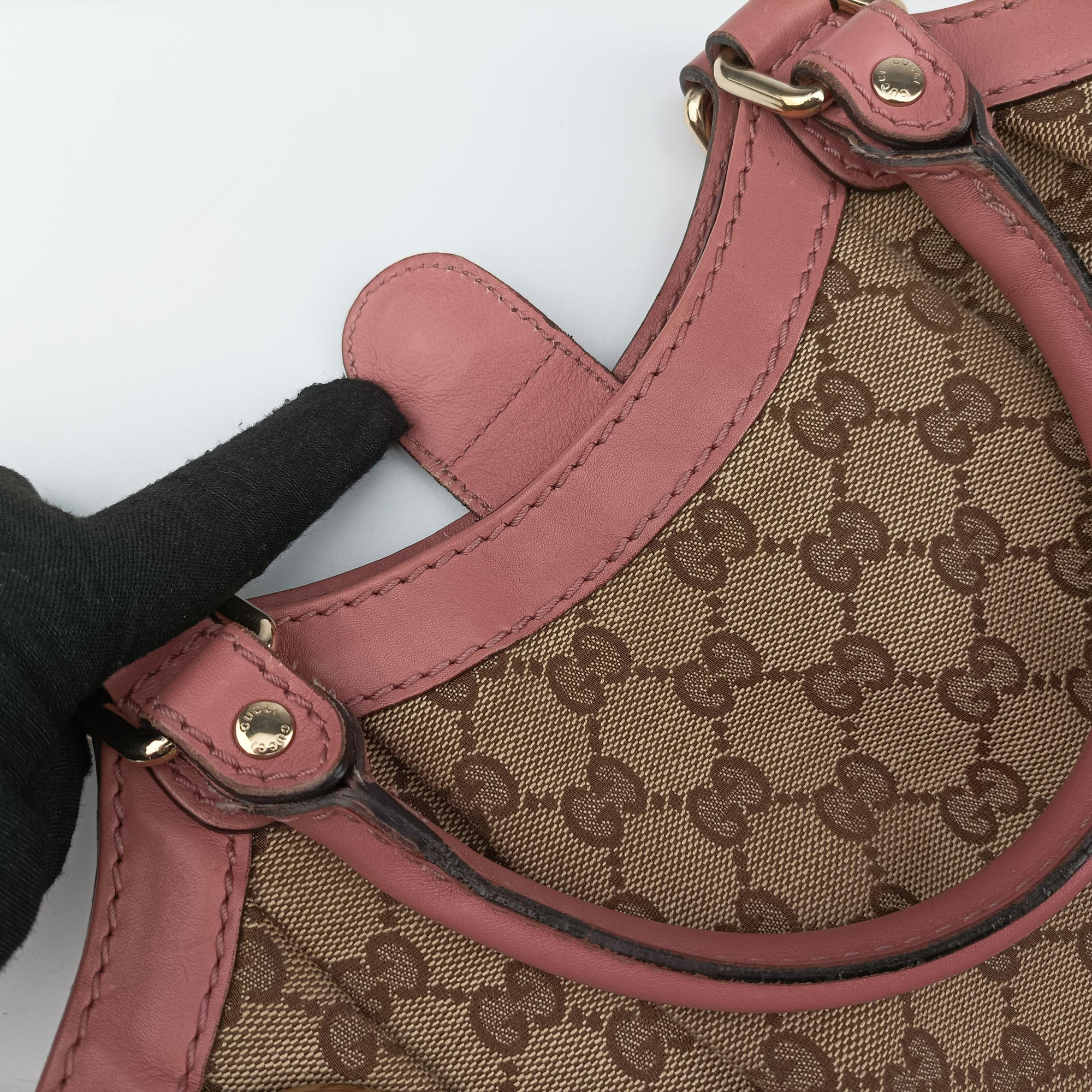 Sukey Beige × Brown × Pink canvas×leather 211944 F6531090スーキー ベージュ × ブラウン × ピンク キャンバス×レザー 211944 F6531090