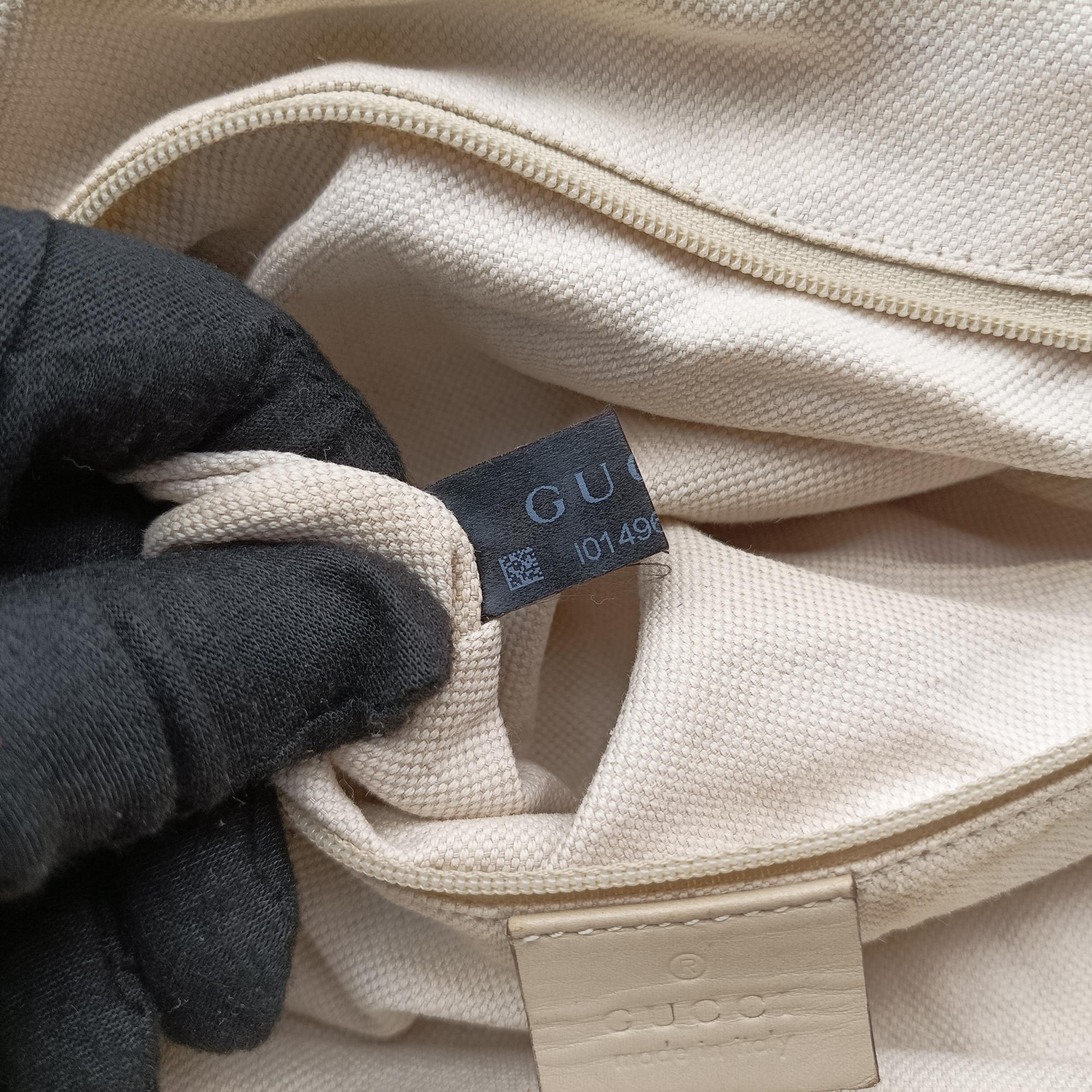 Sukey GUCCISSIMA Beige×White canvas×leather 223974 I014967645スーキー ディアマンテ ベージュ×ホワイト キャンバス×レザー 223974 I014967645