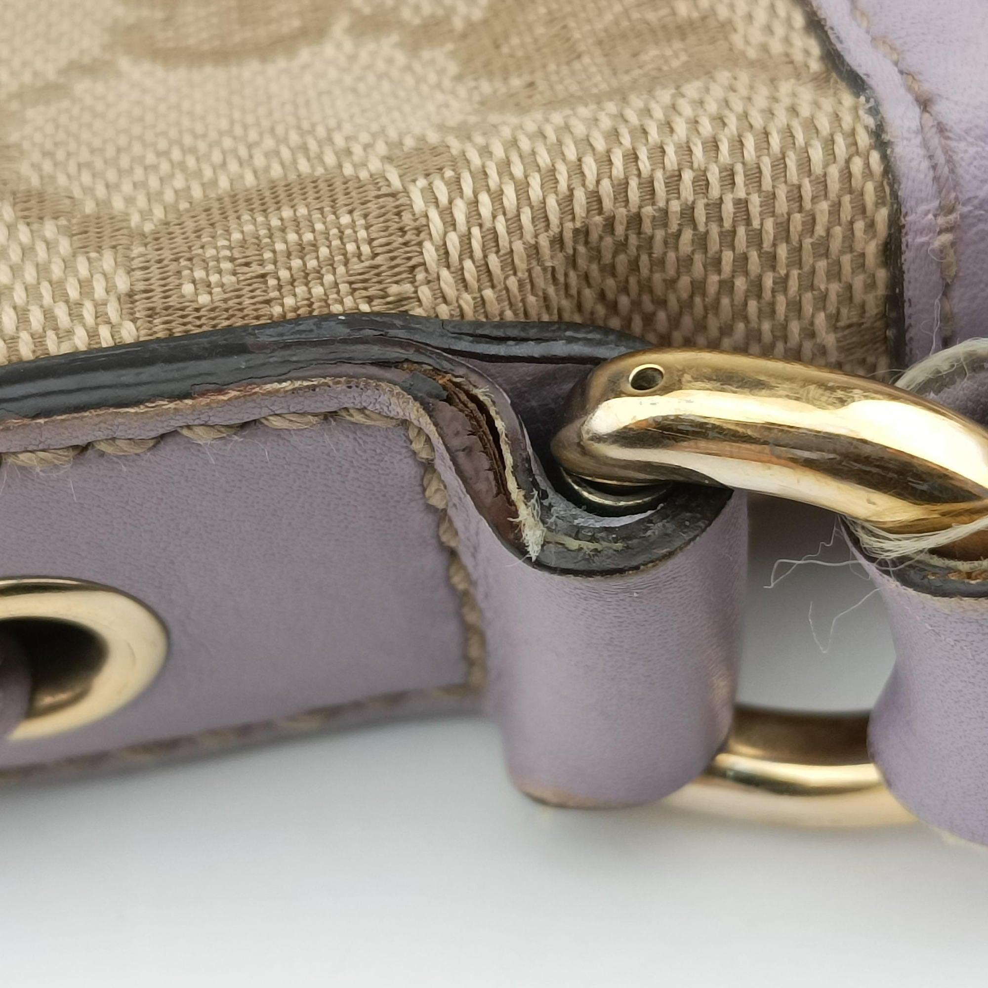 Princy Purple × Beige Leather×Canvas 204939 G3496047プリンシー パープル × ベージュ レザー×キャンバス 204939 G3496047