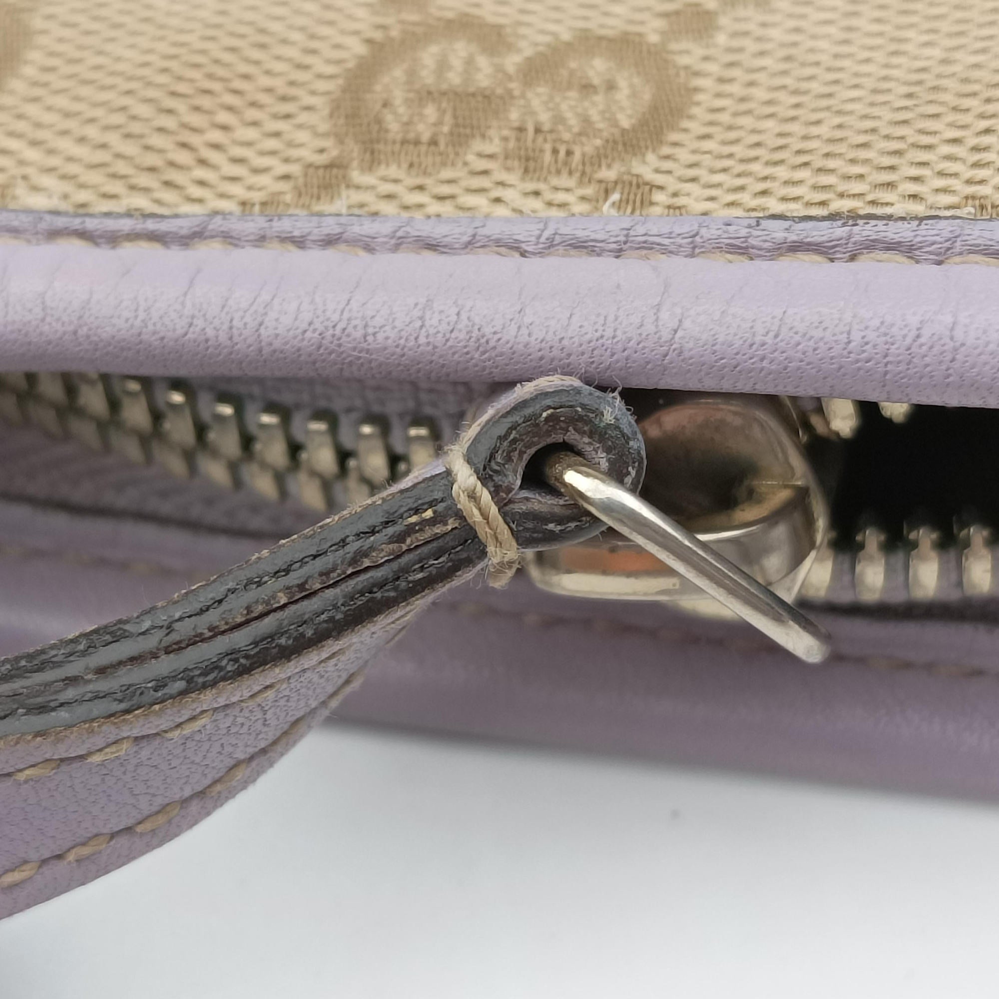 Princy Purple × Beige Leather×Canvas 204939 G3496047プリンシー パープル × ベージュ レザー×キャンバス 204939 G3496047