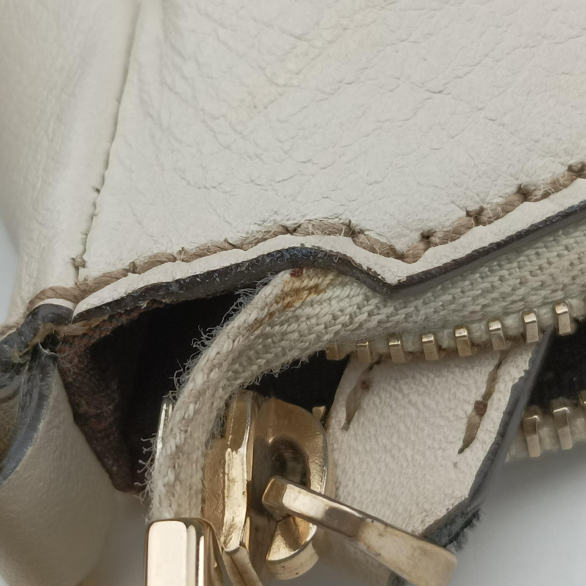 Abbey D-ring Hobo Beige×White canvas×leather 189833 C4783983アビー Dリング ホーボー ベージュ×ホワイト キャンバス×レザー 189833 C4783983