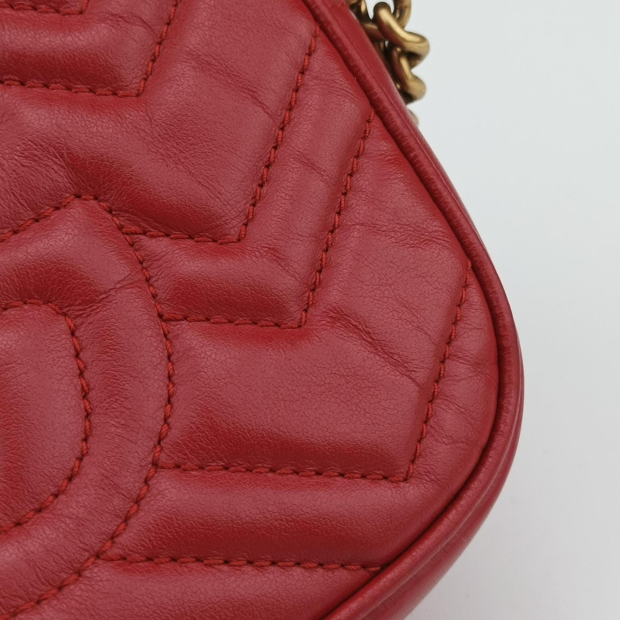 GG Marmont Red Leather 448065 C026485297GGマーモント レッド レザー 448065 C026485297