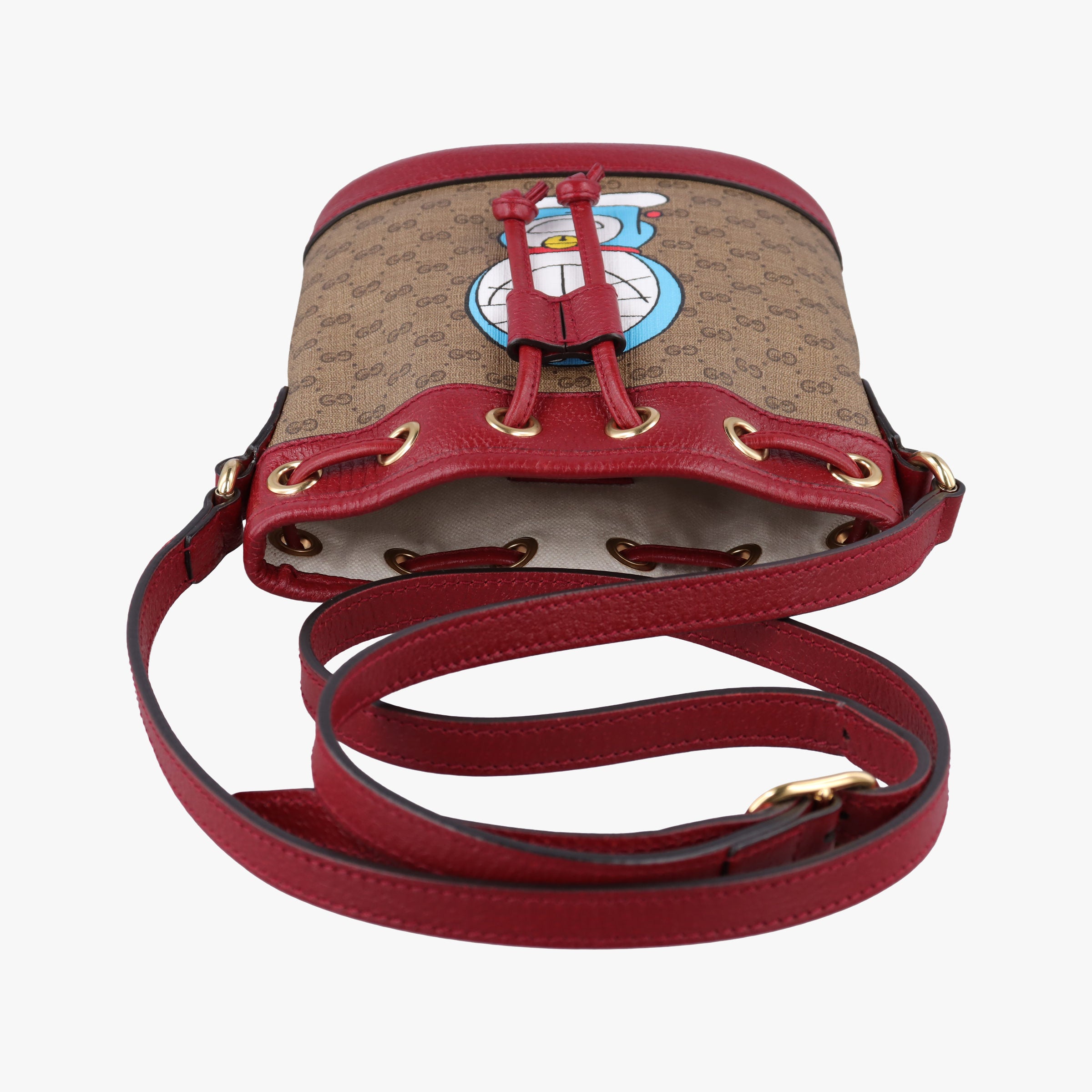 Doraemon collaboration Brown×Red×Multicolor PVC coated canvas×Leather 647801 D033915017ドラえもんコラボ ブラウン×レッド×マルチカラー PVCコーティングキャンバス×レザー 647801 D033915017
