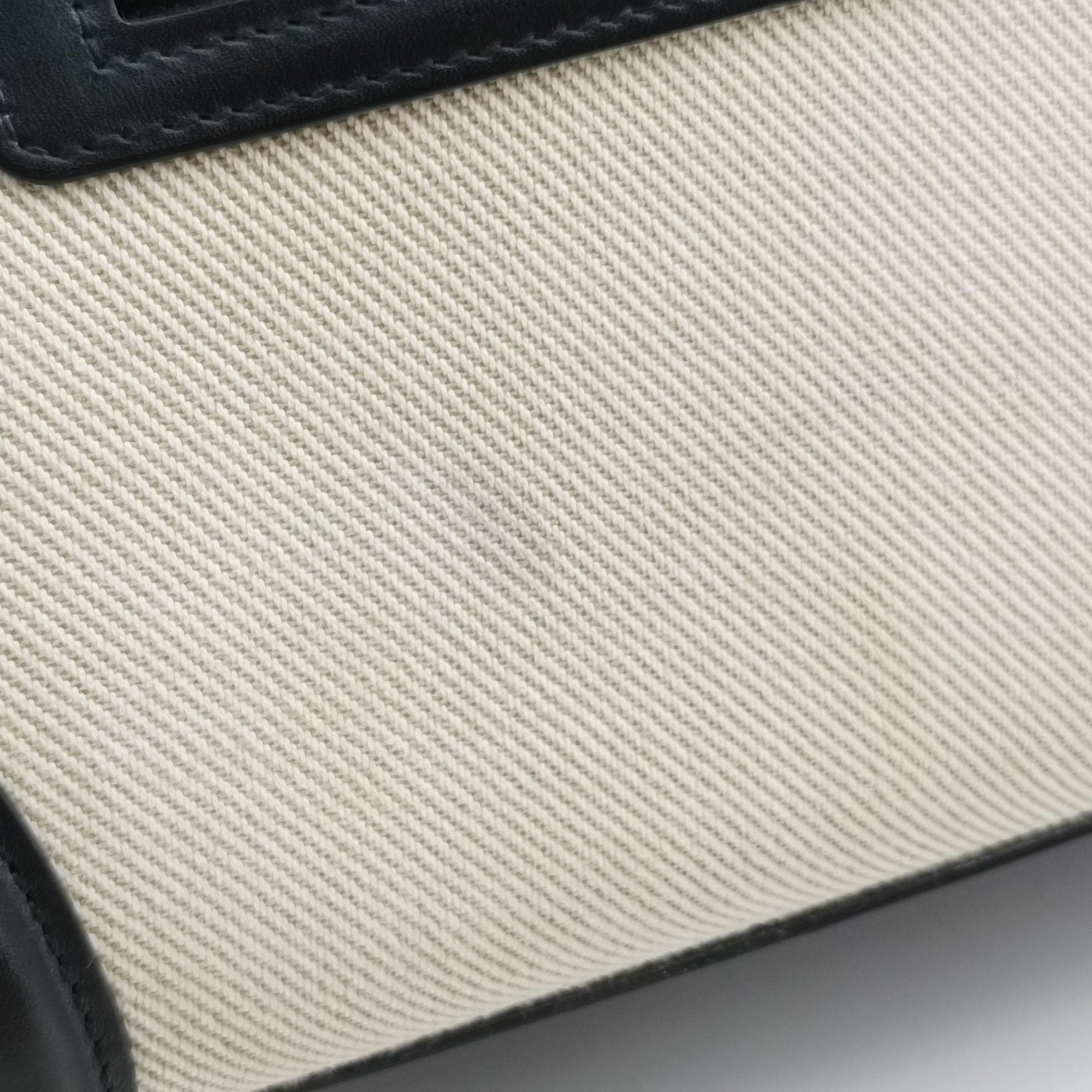 Luggage Micro shopper Black × Ivory × Orange Canvas × Leather S-GA-4164ラゲージマイクロショッパー ブラック × アイボリー × オレンジ キャンバス × レザー S-GA-4164