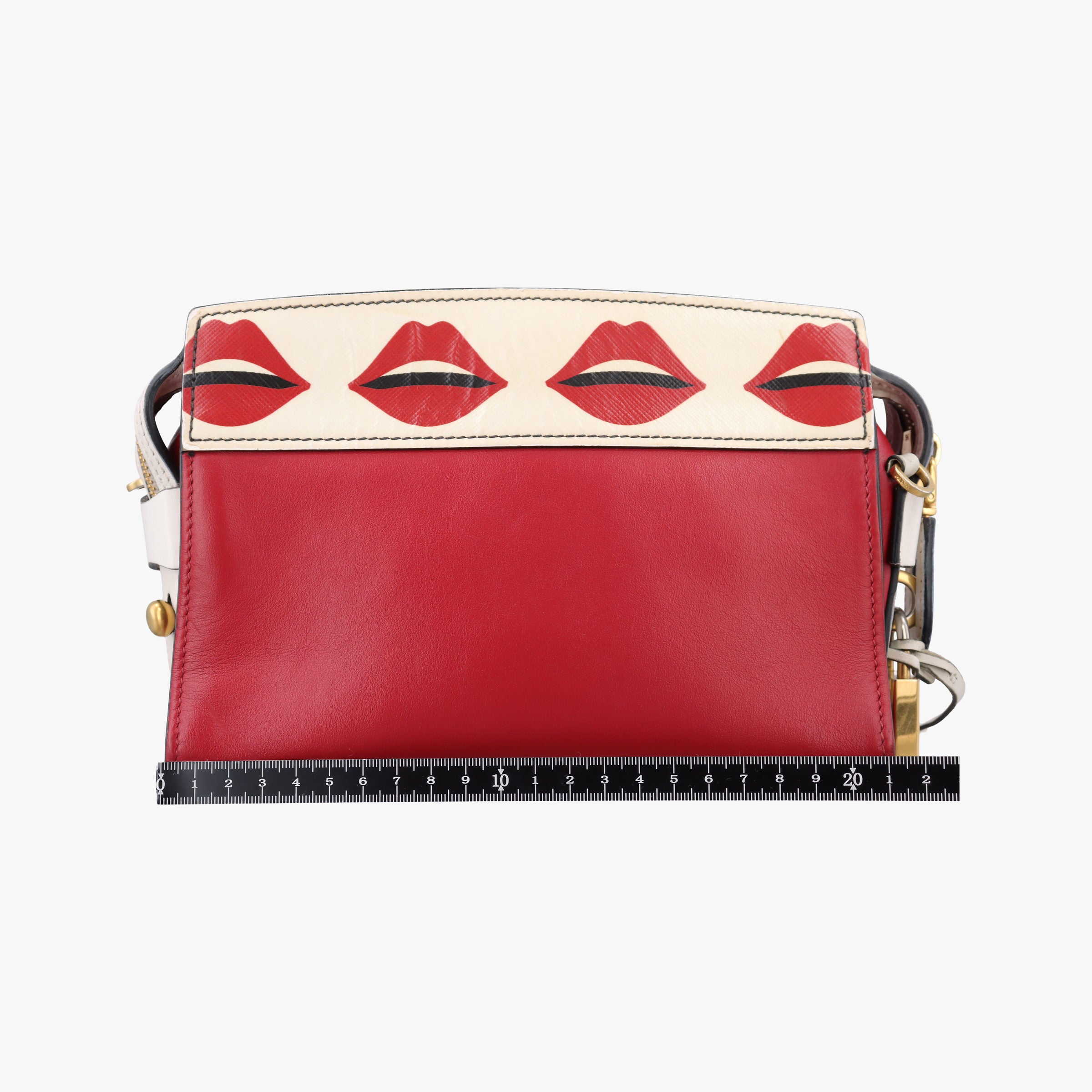 lip print Esplanade Red×white Leather 1BH043 117 Gリッププリント エスプラナード レッド×ホワイト レザー 1BH043 117 G