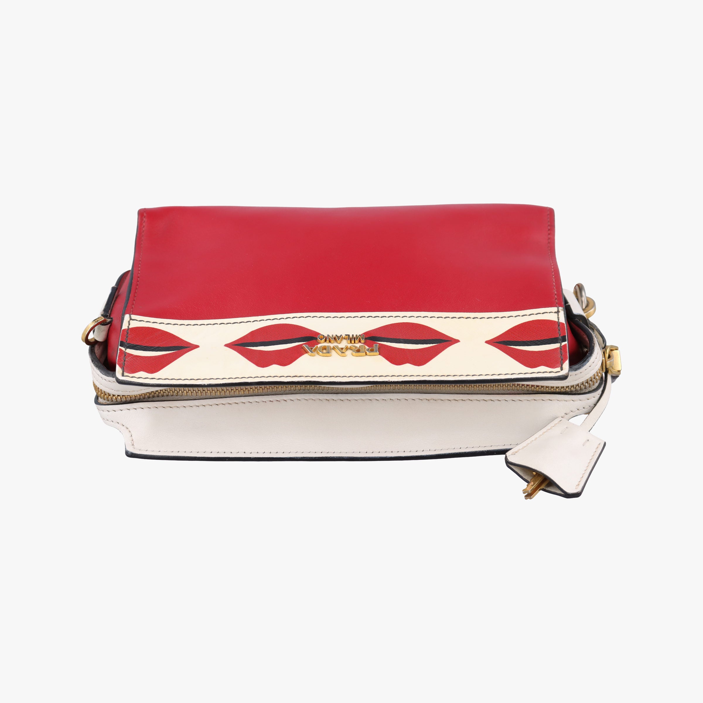 lip print Esplanade Red×white Leather 1BH043 117 Gリッププリント エスプラナード レッド×ホワイト レザー 1BH043 117 G