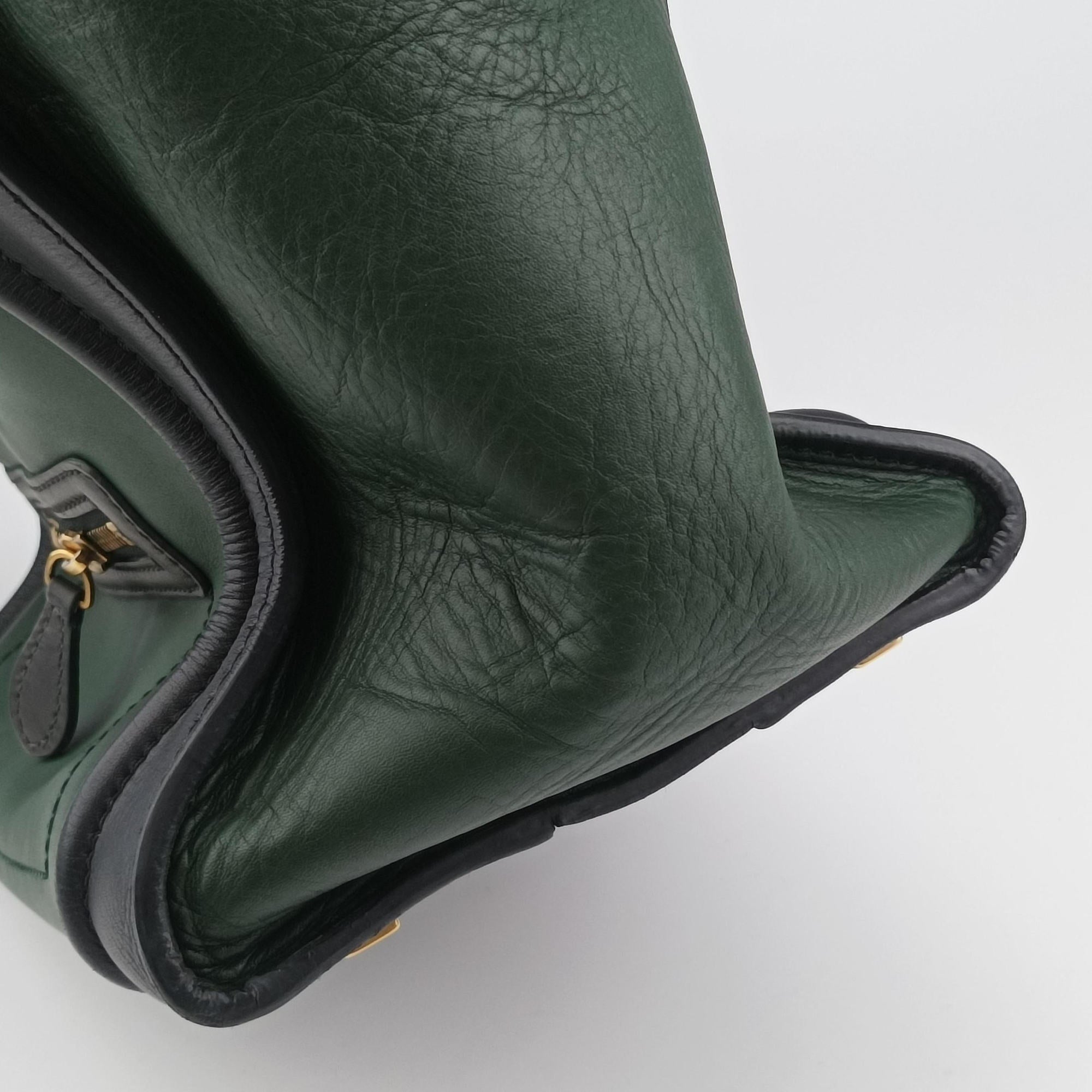 Luggage Mini Shopper Green×black Leather F-AT-0171 F-MM-0181ラゲージミニショッパー グリーン×ブラック レザー F-AT-0171 F-MM-0181