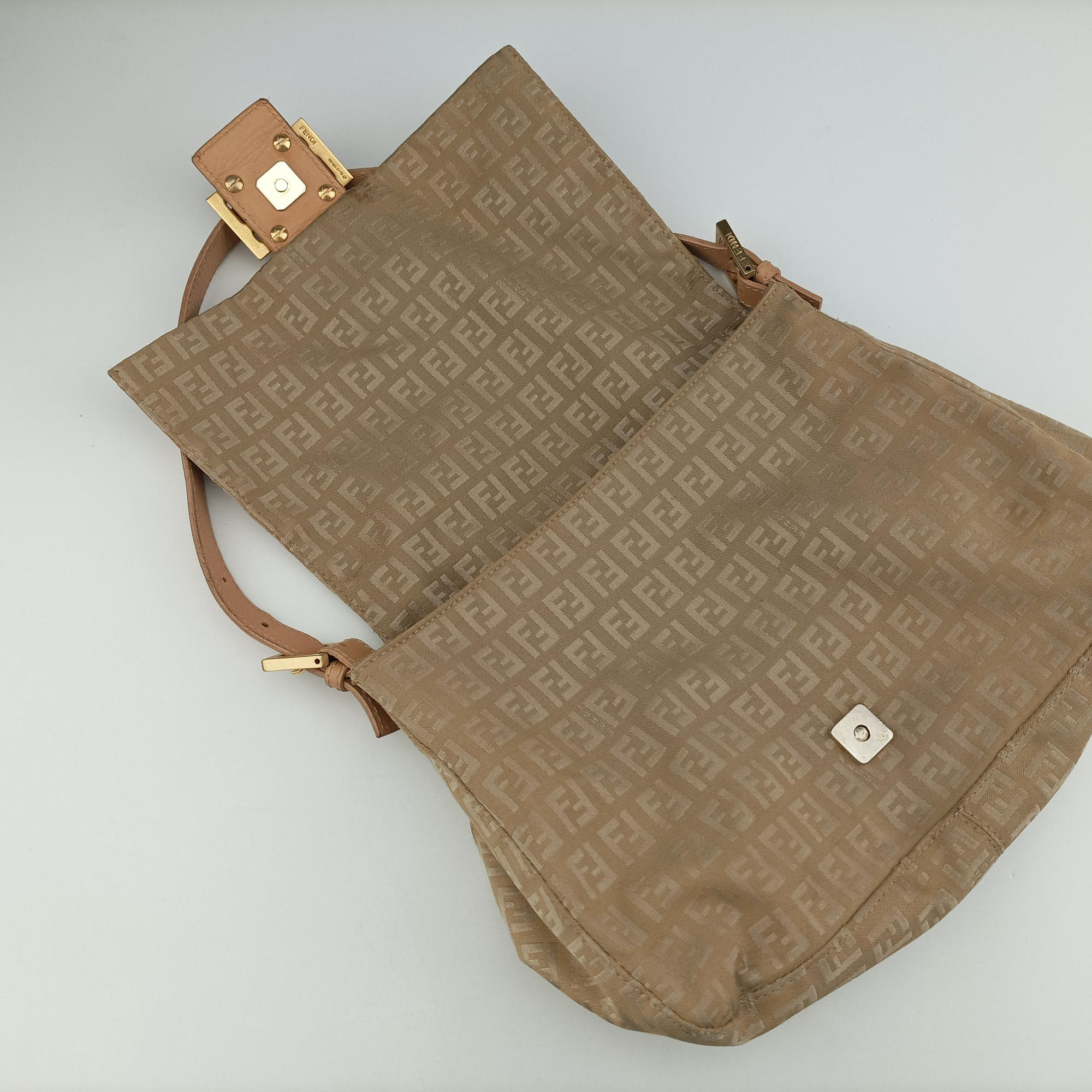 Baguette Zucchino Beige canvas×leather 8BR001 Lot number unknownマンマバケット ズッキーノ柄 ベージュ キャンバス×レザー 8BR001 製番不明