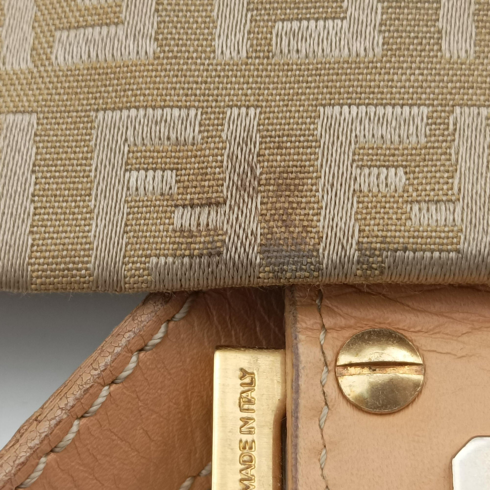 Baguette Zucchino Beige canvas×leather 8BR001 Lot number unknownマンマバケット ズッキーノ柄 ベージュ キャンバス×レザー 8BR001 製番不明