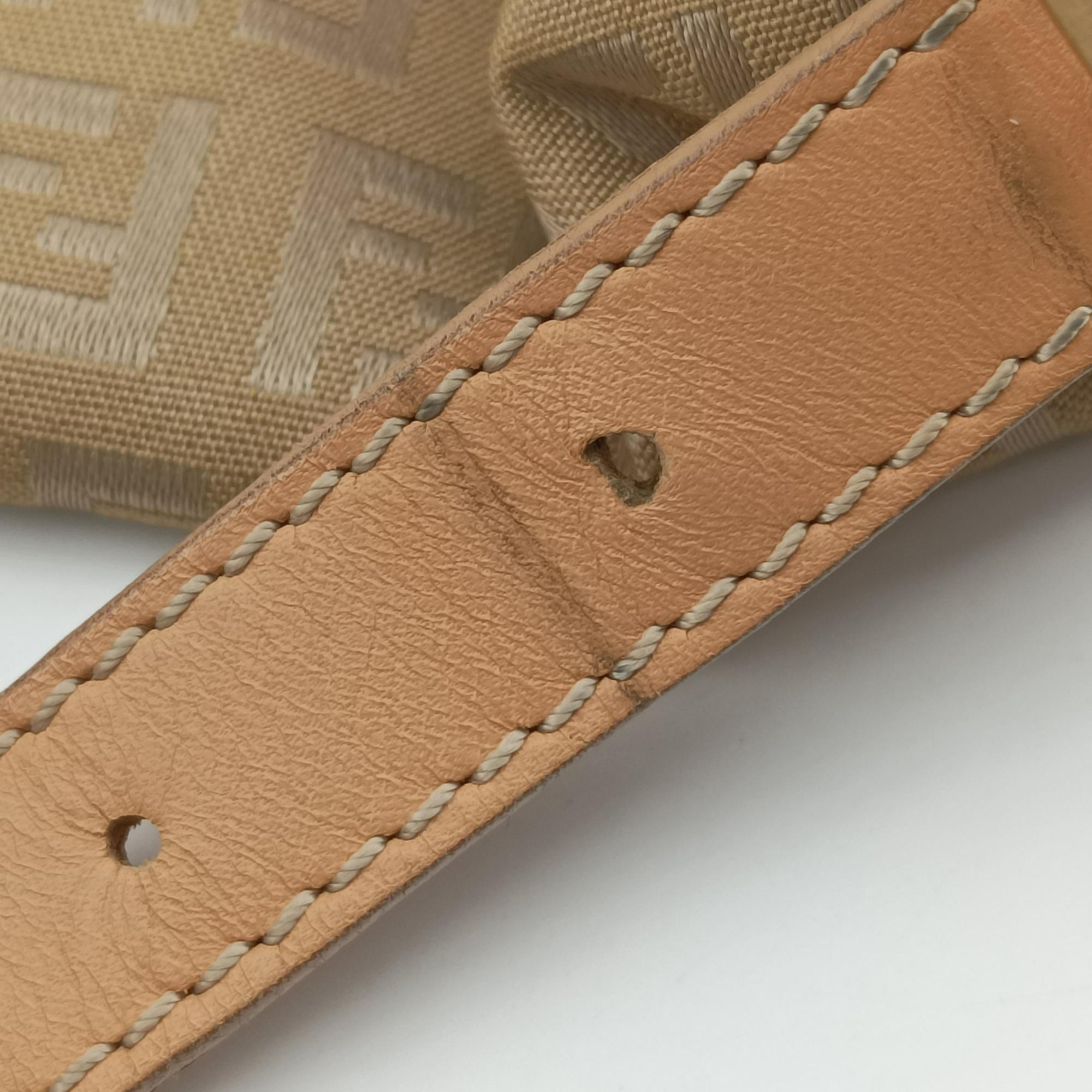 Baguette Zucchino Beige canvas×leather 8BR001 Lot number unknownマンマバケット ズッキーノ柄 ベージュ キャンバス×レザー 8BR001 製番不明