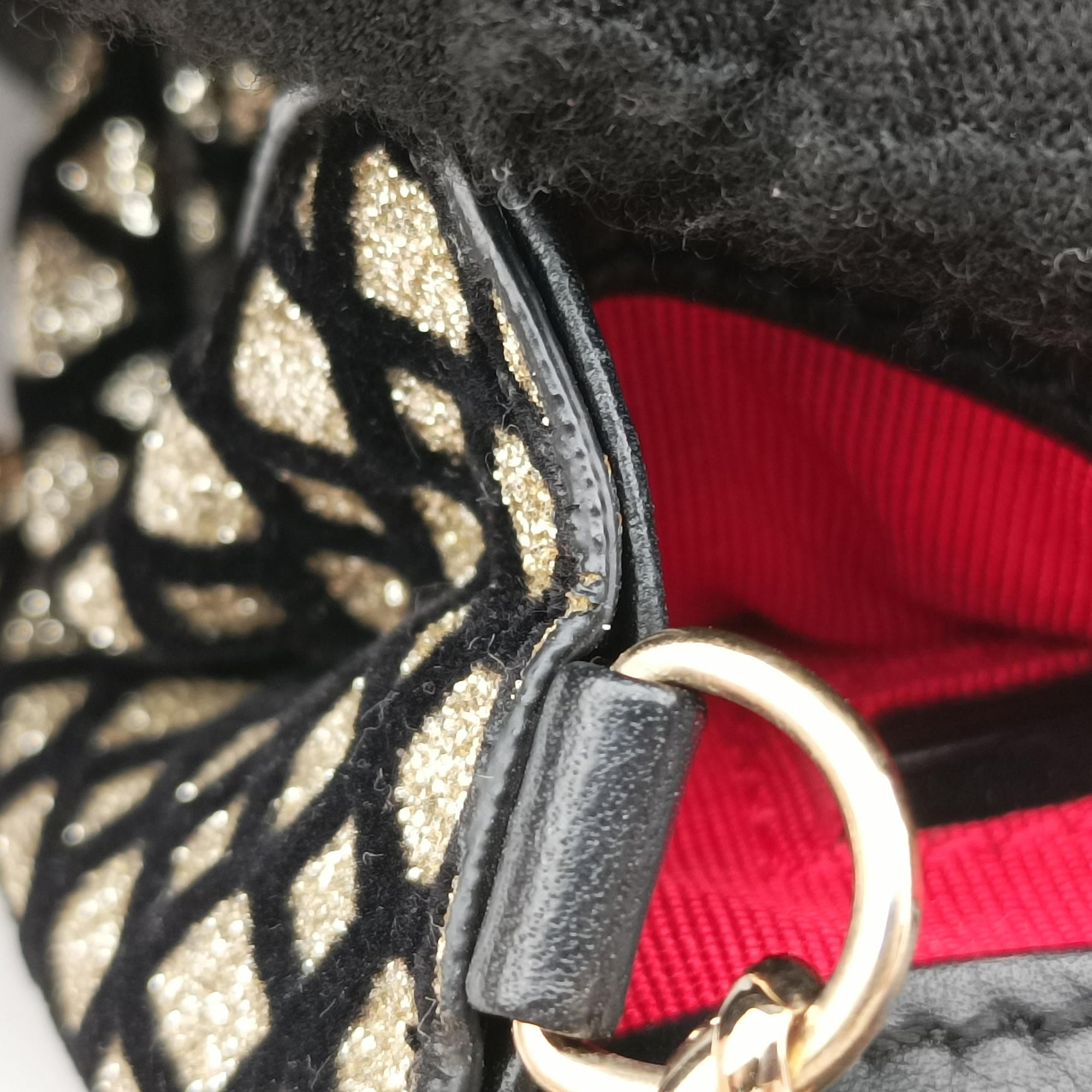 Glitter Accent Sweet Charity Black×Gold Leather×Patent グリッターアクセント スイートチャリティ ブラック×ゴールド レザー×パテント