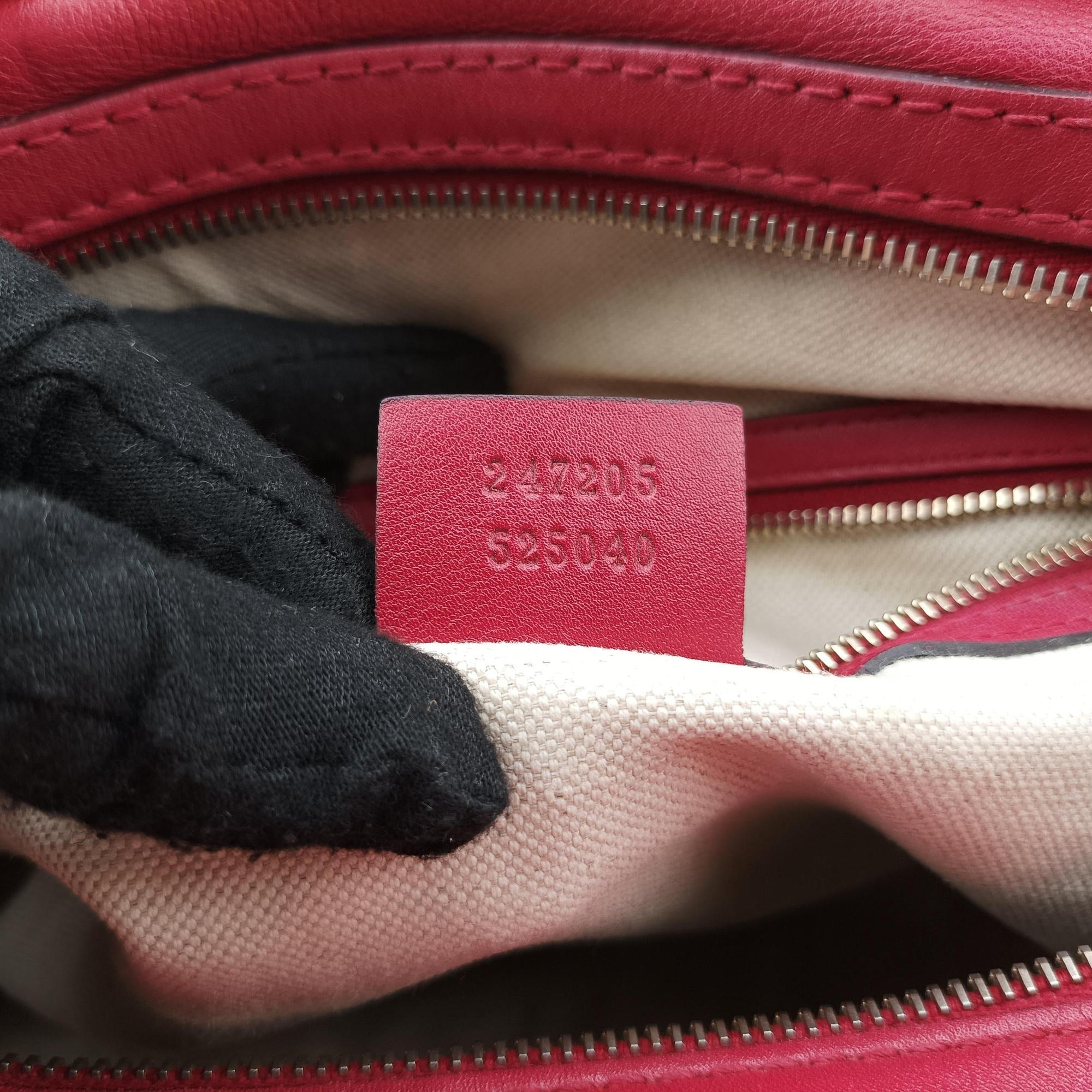 Guccissima Trim Web Joy Red Leather 247205 I012933209グッチシマ トリム ウェブ ジョイ レッド レザー 247205 I012933209