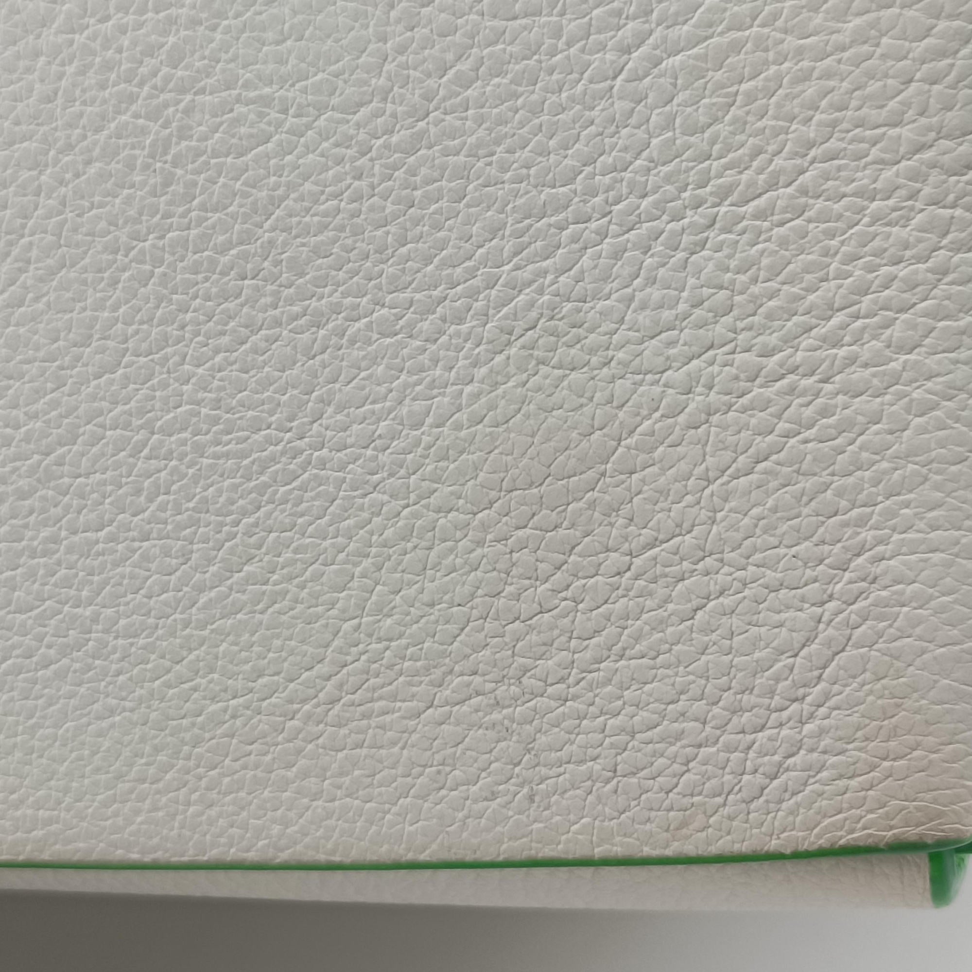 THE ARCO Tote White×Green lambskin B10028381Eザ アルコ トート ホワイト×グリーン ラムスキン B10028381E