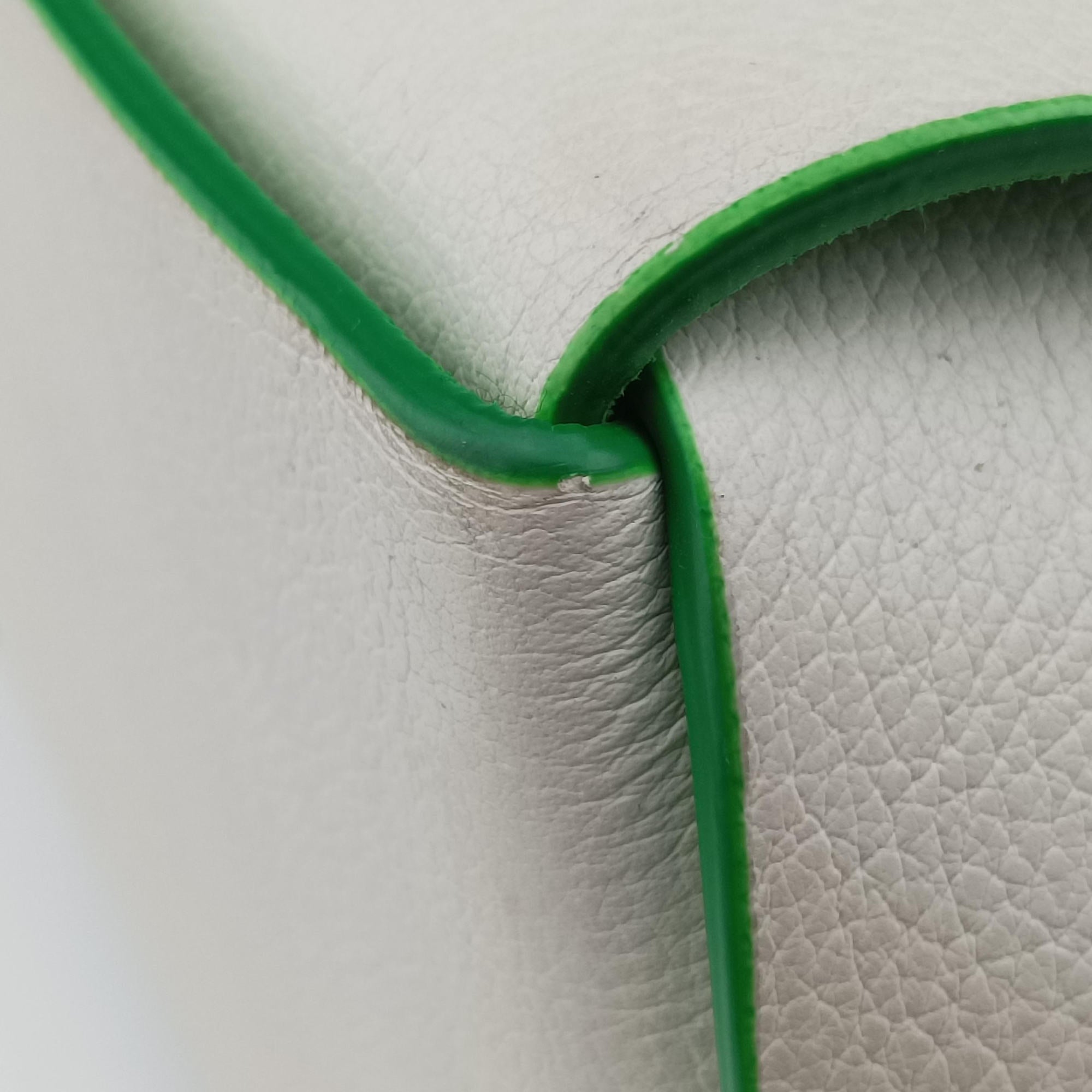THE ARCO Tote White×Green lambskin B10028381Eザ アルコ トート ホワイト×グリーン ラムスキン B10028381E