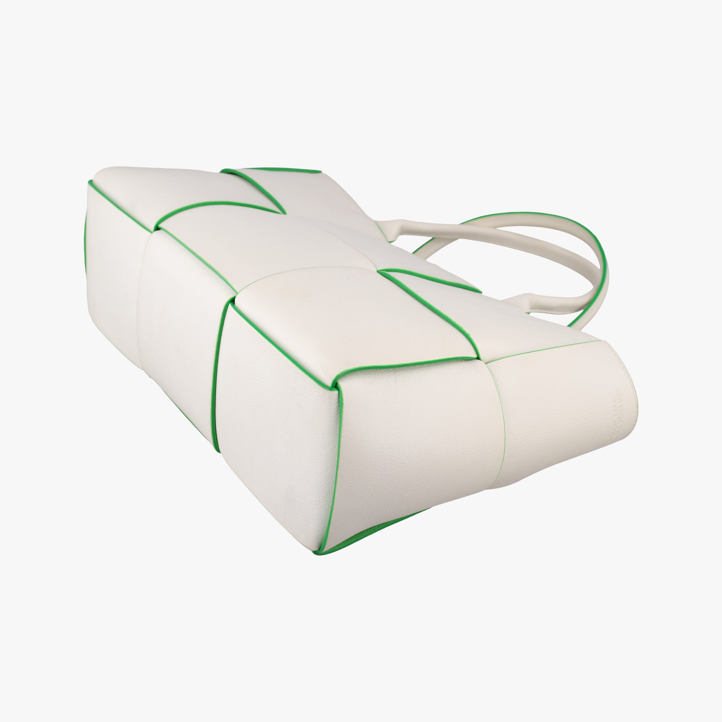 THE ARCO Tote White×Green lambskin B10028381Eザ アルコ トート ホワイト×グリーン ラムスキン B10028381E