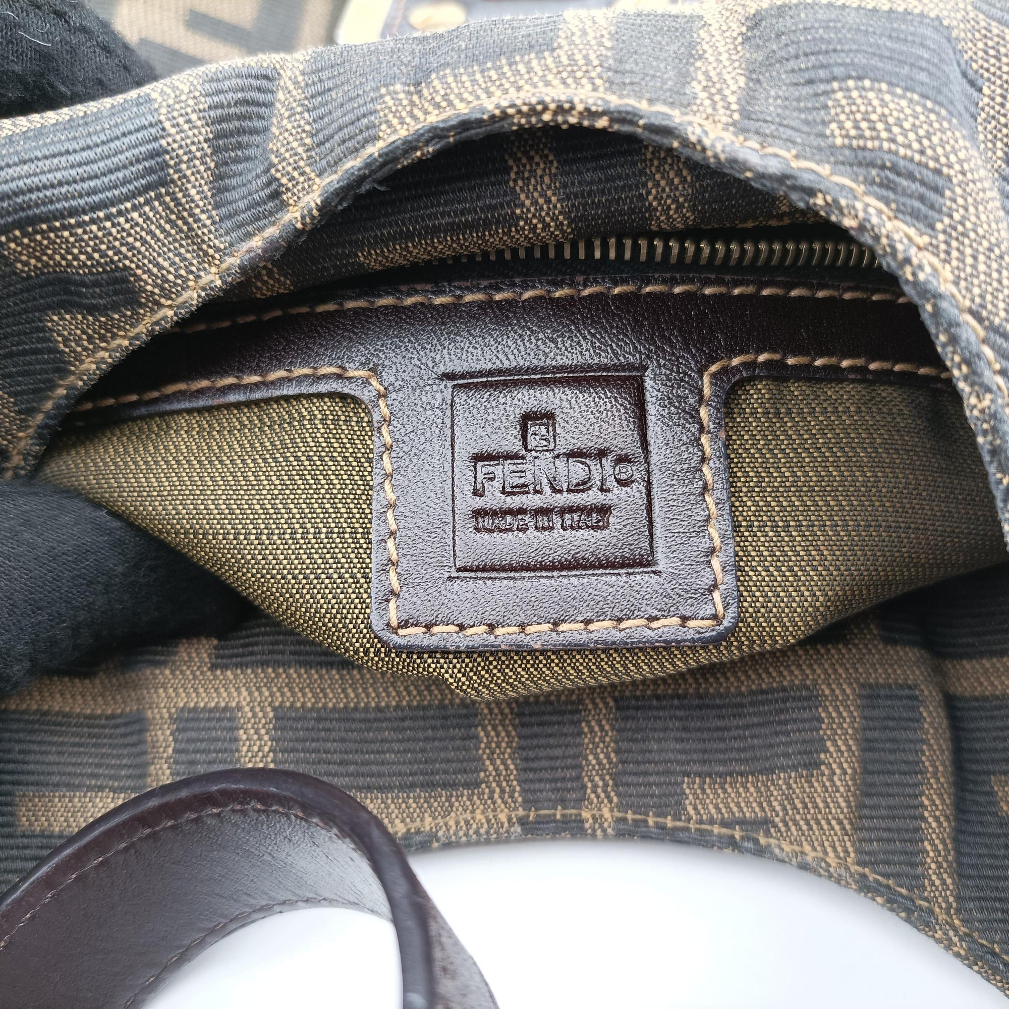 Zucca Brown canvas x Leather 8BR631 Lot number unknownズッカ柄 ブラウン キャンバスxレザー 8BR631 製番不明
