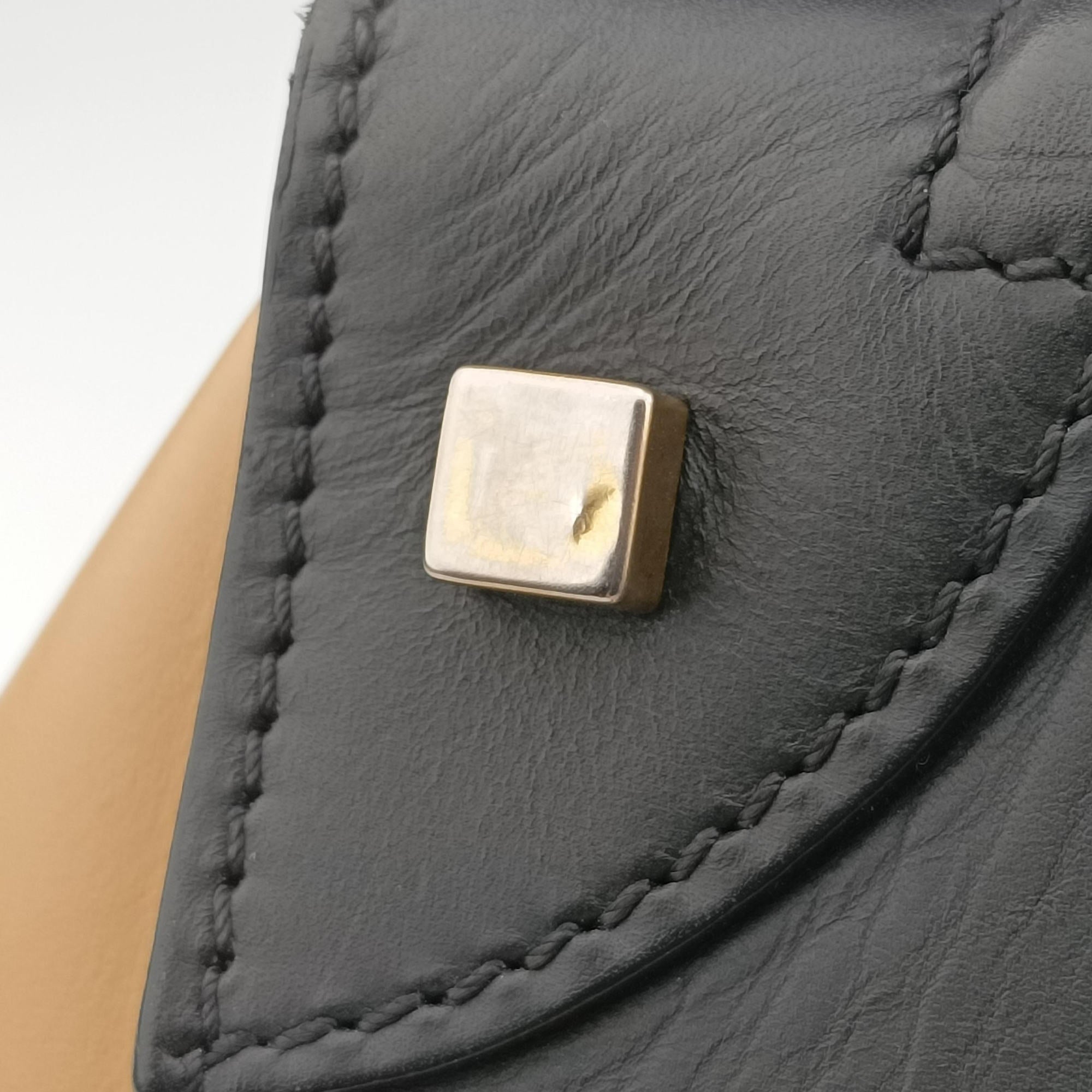 Luggage Mini Shopper Beige×white×black Leather U-CE-0121ラゲージミニショッパー ベージュ×ホワイト×ブラック レザー U-CE-0121