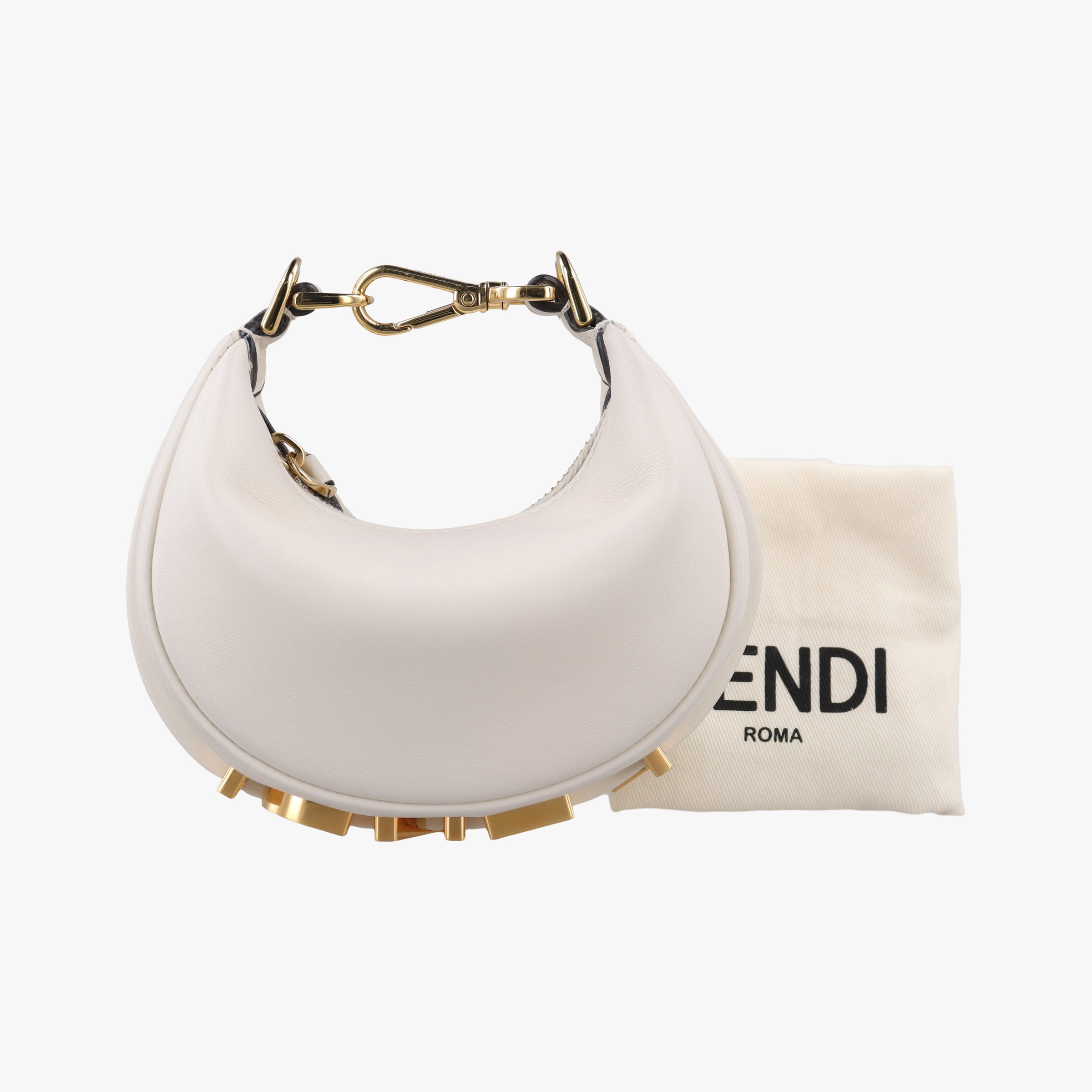 Nano Fendigraphy White Leather 7AS089 7AS089 A5DY 229.0189ナノ フェンディグラフィー ホワイト レザー 7AS089 7AS089 A5DY 229.0189