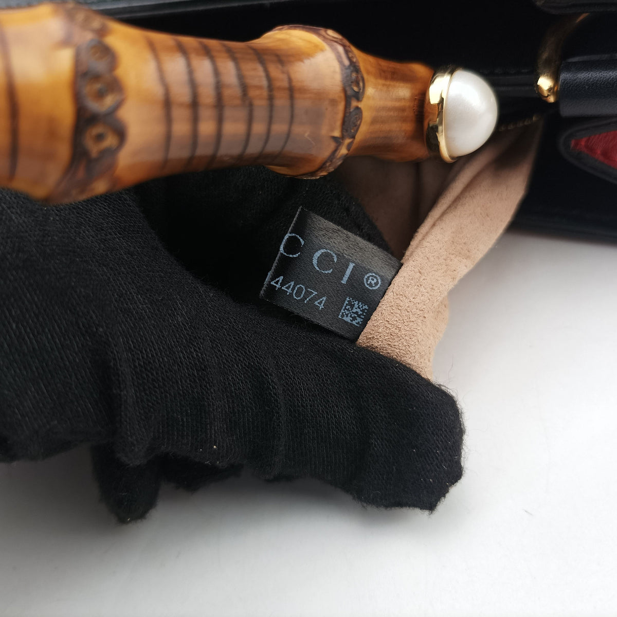 Bamboo Web Nymphaea Black Leather 459076 E021144074ニムフェア バンブー ウェブ ブラック レザー 459076 E021144074