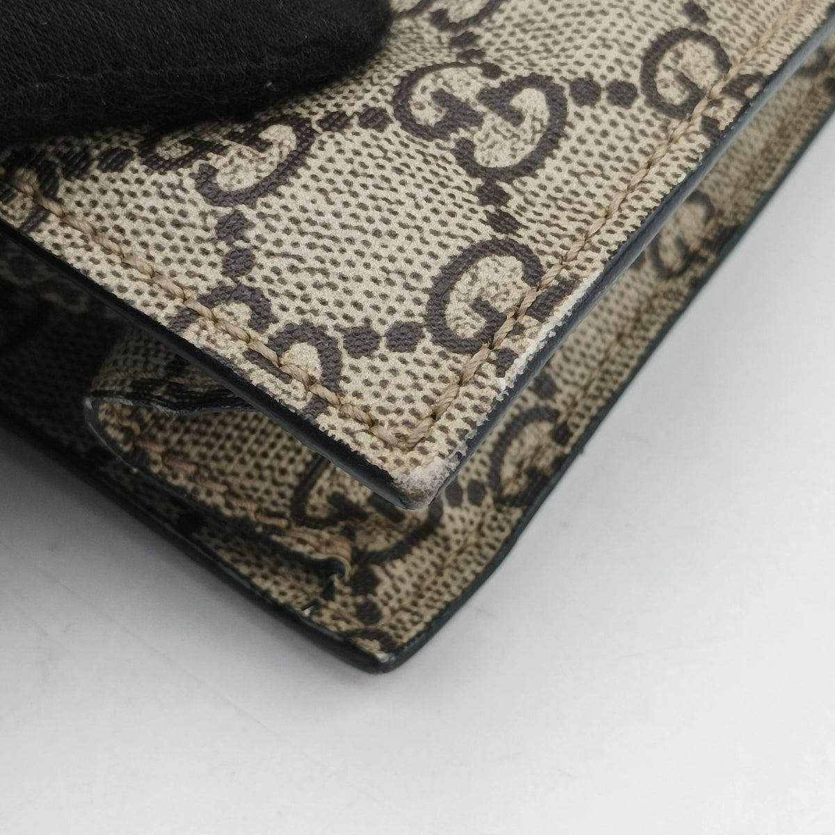 GG Supreme Bee beige×black PVC coated canvas×Leather 450950 G020712977GGスプリーム ビー ベージュ×ブラック PVCコーティングキャンバス×レザー 450950 G020712977