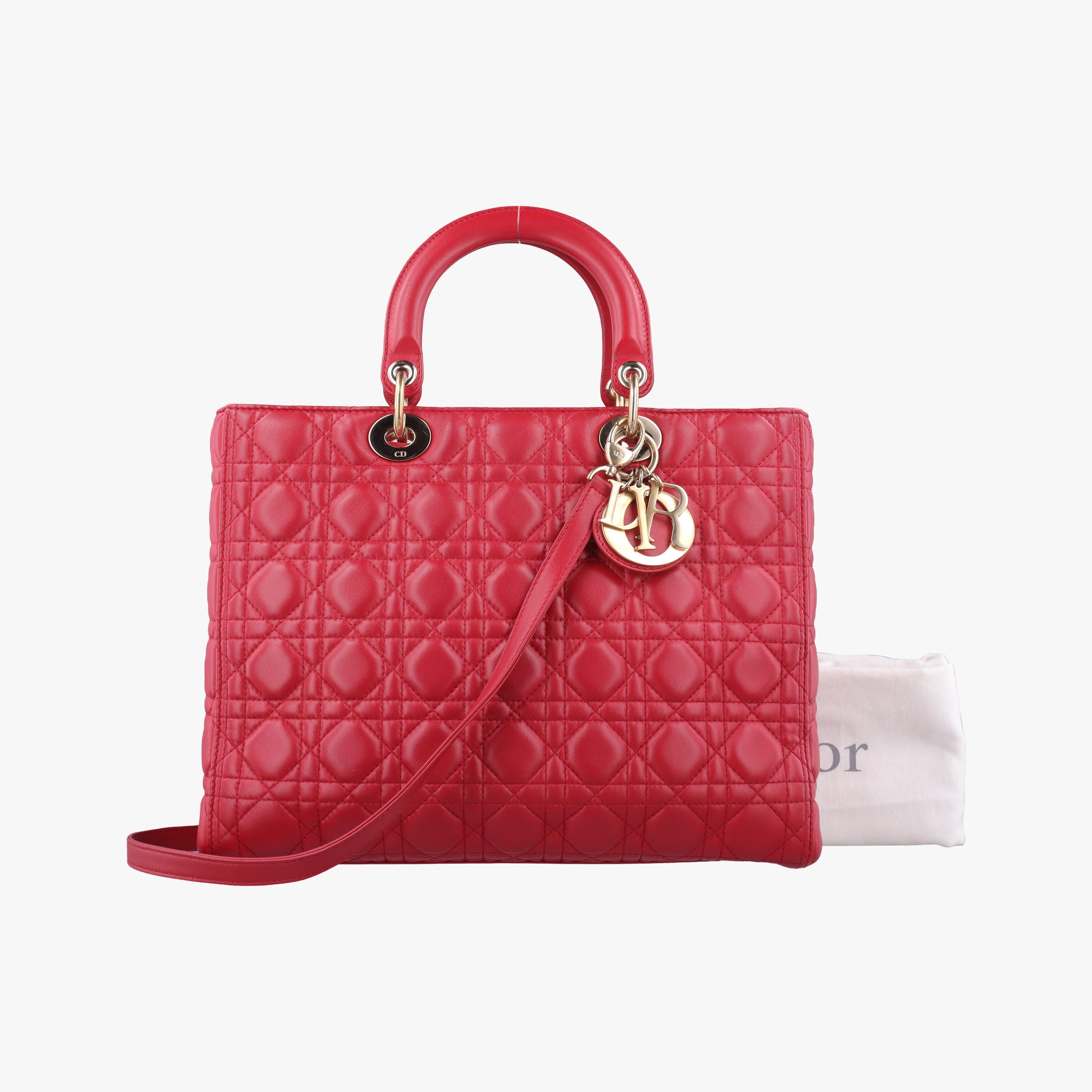 Lady Dior Red lambskin 15-BO-0143レディディオール レッド ラムスキン 15-BO-0143