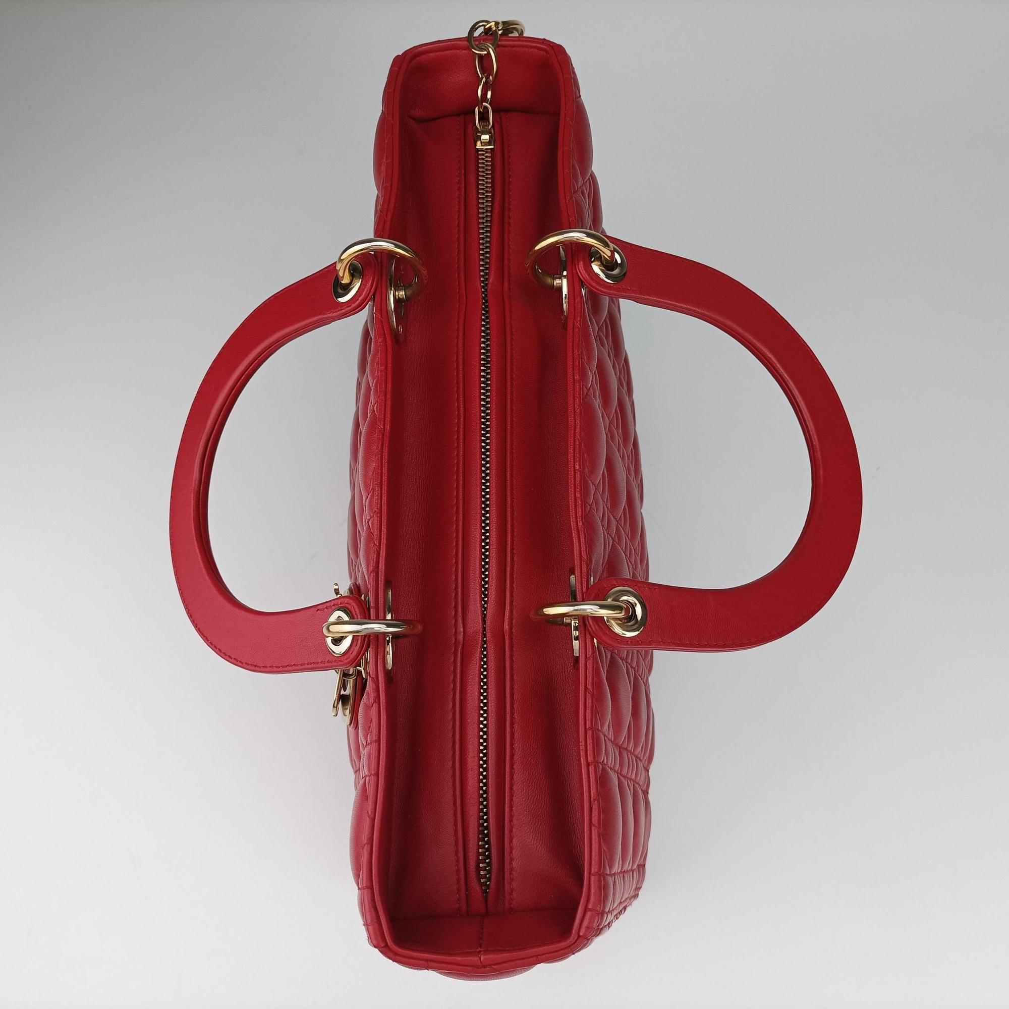Lady Dior Red lambskin 15-BO-0143レディディオール レッド ラムスキン 15-BO-0143