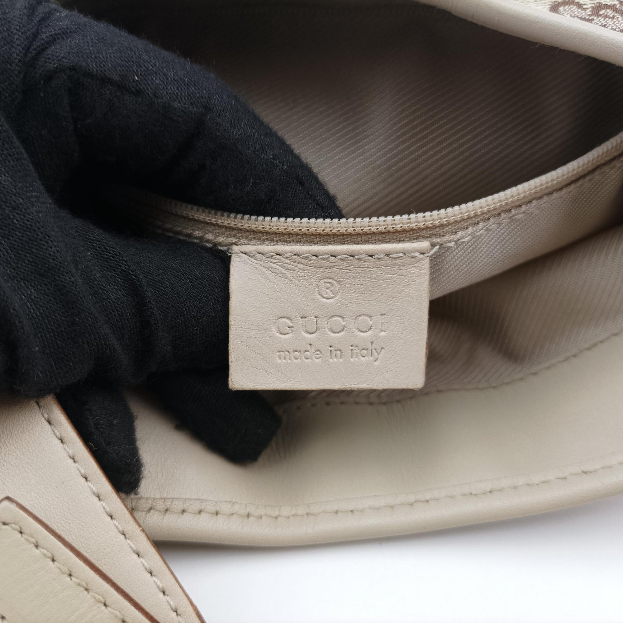 Jackie Ivory × Beige canvas×leather 001.40 ジャッキー アイボリー × ベージュ キャンバス×レザー 001.40