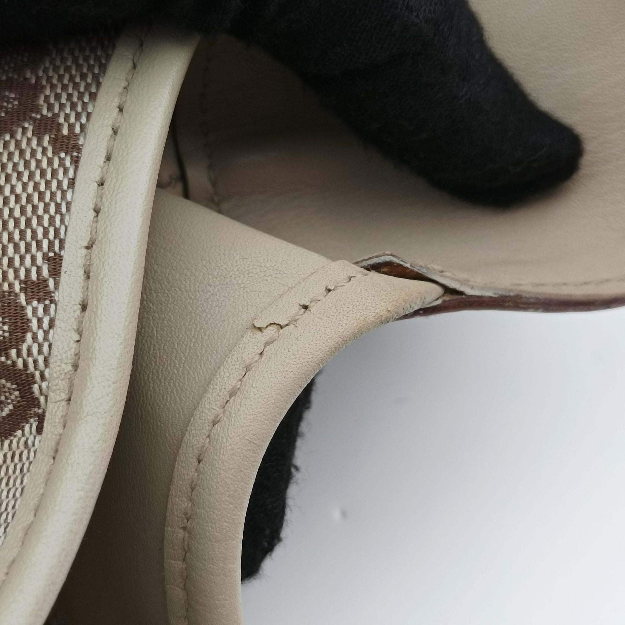 Jackie Ivory × Beige canvas×leather 001.40 ジャッキー アイボリー × ベージュ キャンバス×レザー 001.40